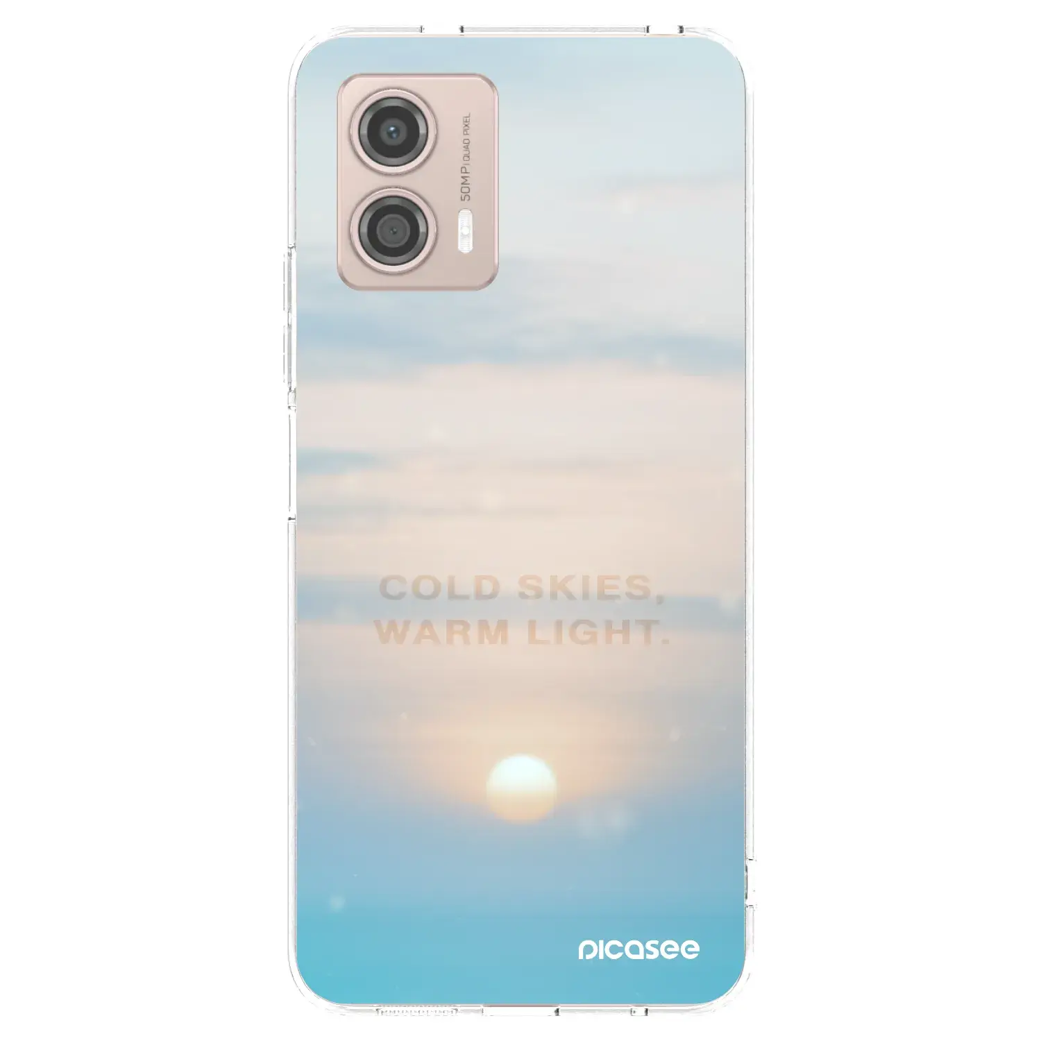 Silikonový průhledný obal pro Motorola Moto G53 5G - COLD SKIES
