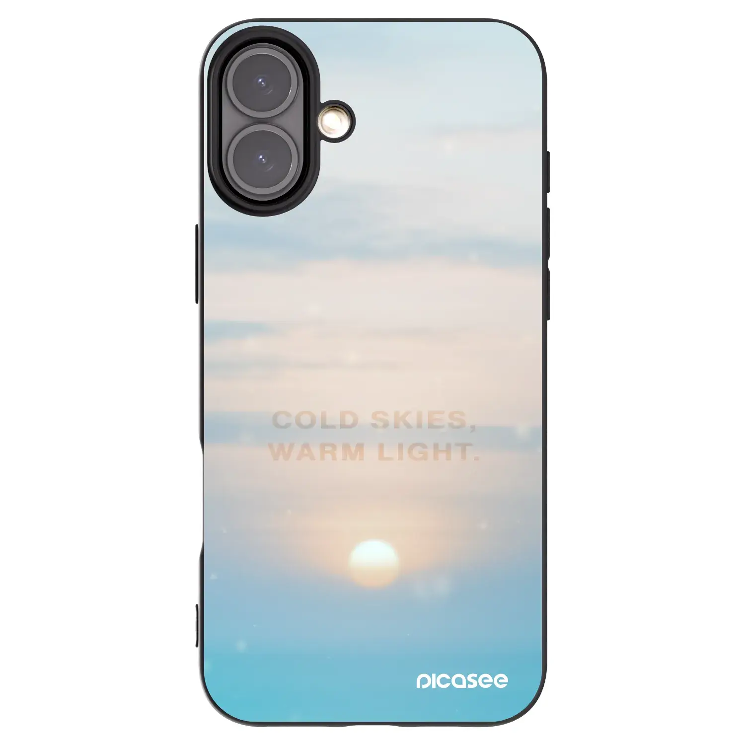Silikonový černý obal pro Apple iPhone 16 Plus - COLD SKIES