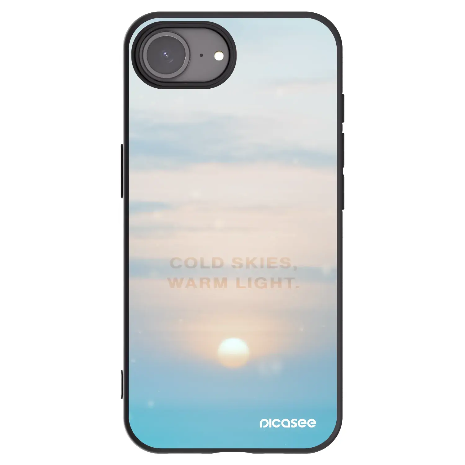 Silikonový černý obal pro Apple iPhone 16e - COLD SKIES