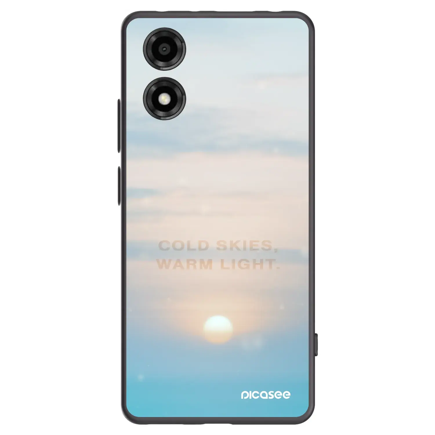 Silikonový černý obal pro Motorola Moto E14 - COLD SKIES