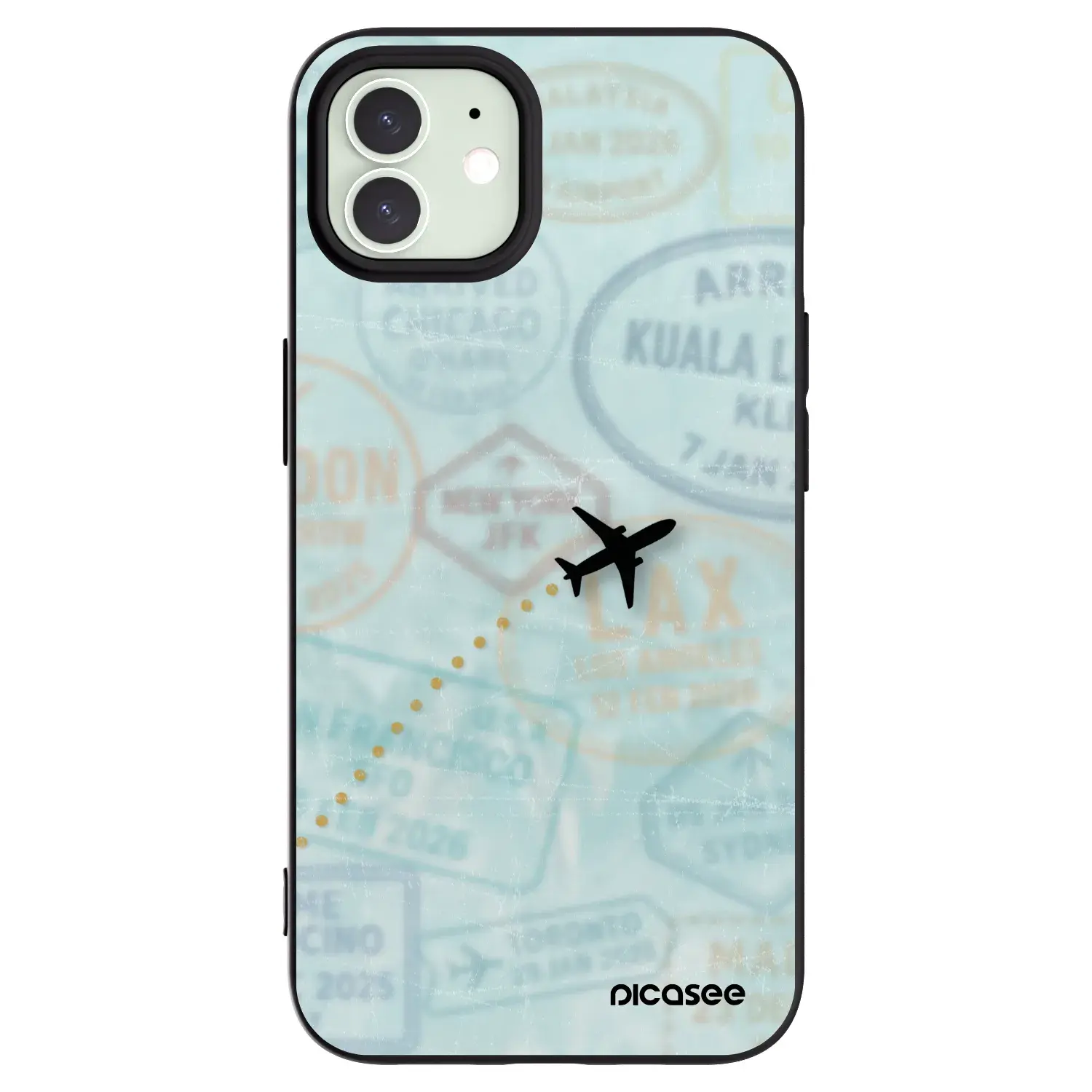 Silikonový černý obal pro Apple iPhone 12 - FLIGHT PATH
