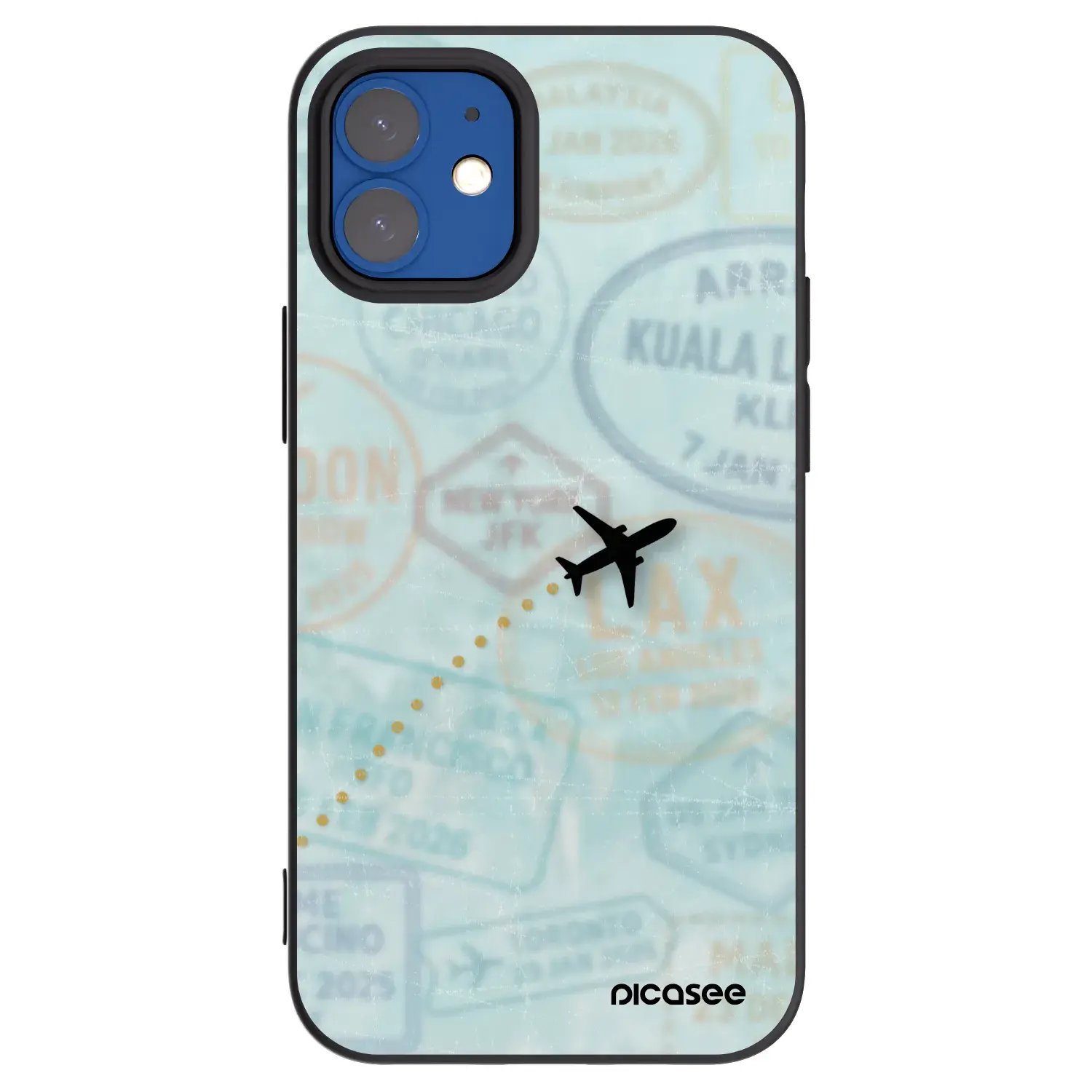 Silikonový černý obal pro Apple iPhone 12 mini - FLIGHT PATH