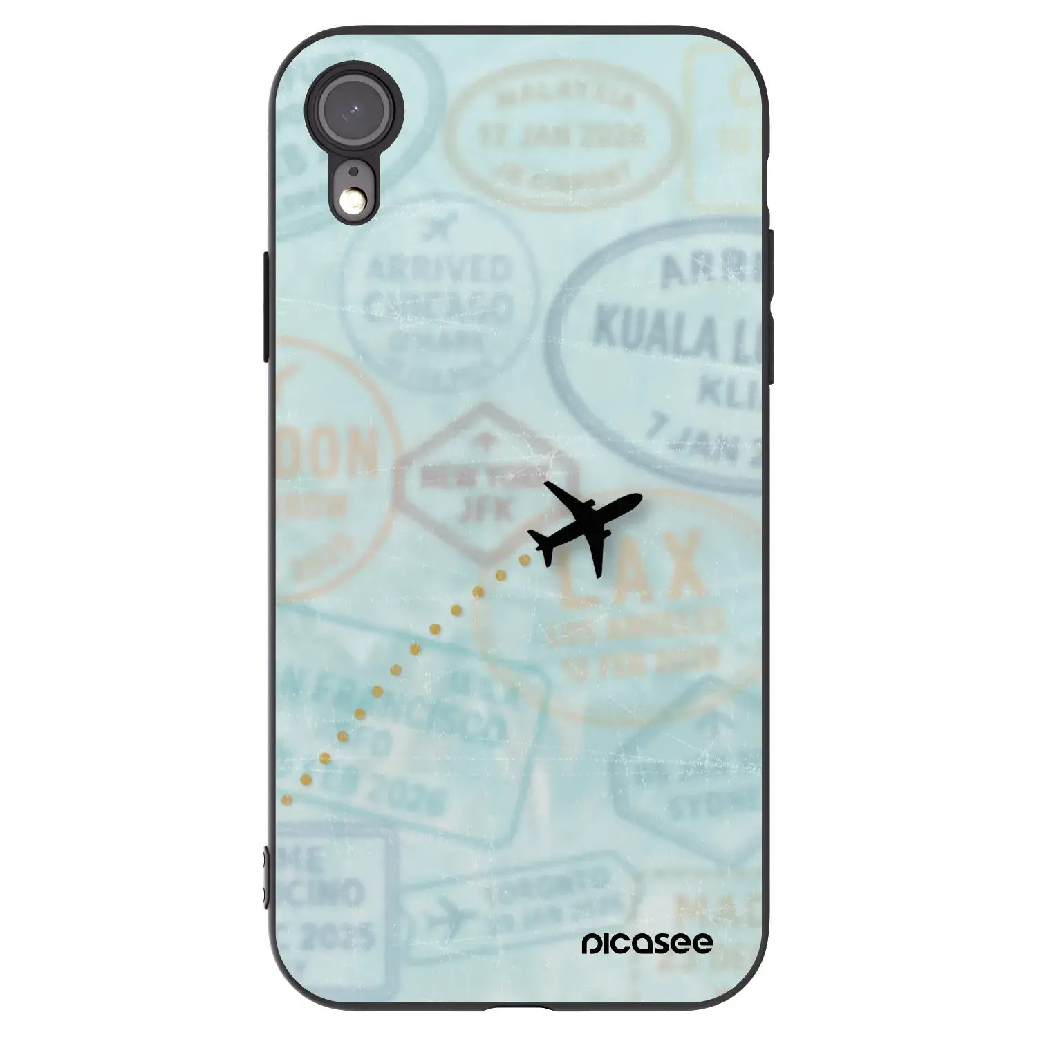 Silikonový černý obal pro Apple iPhone XR - FLIGHT PATH