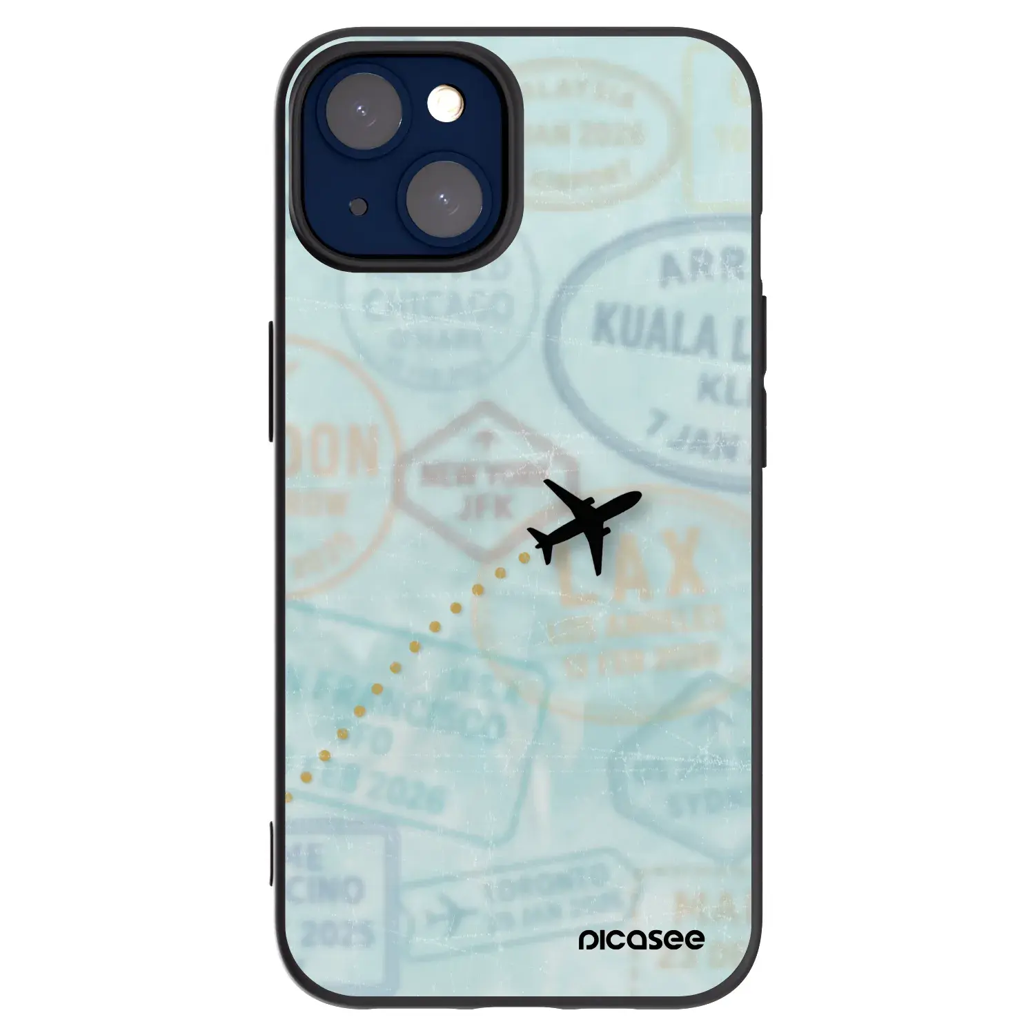 Silikonový černý obal pro Apple iPhone 14 - FLIGHT PATH