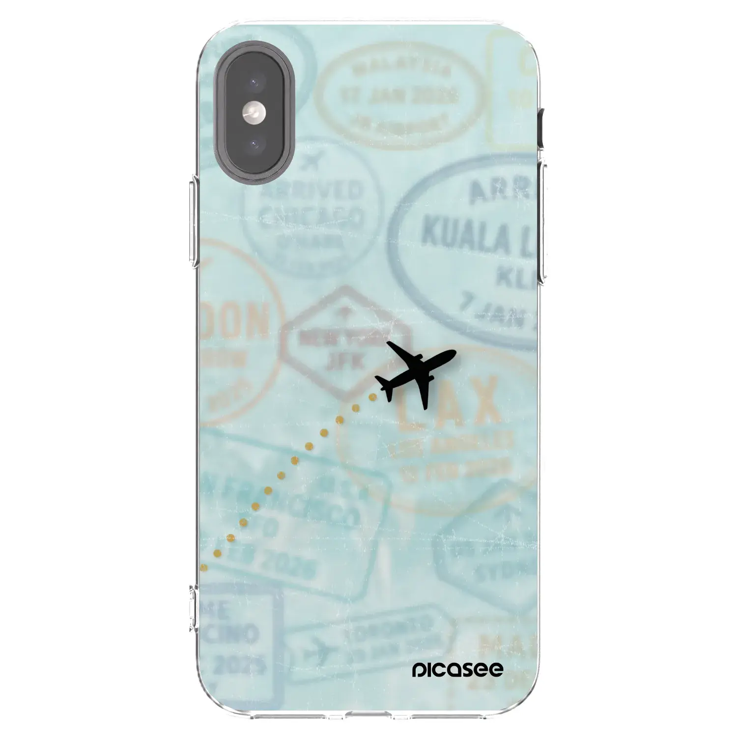 Silikonový průhledný obal pro Apple iPhone X/XS - FLIGHT PATH