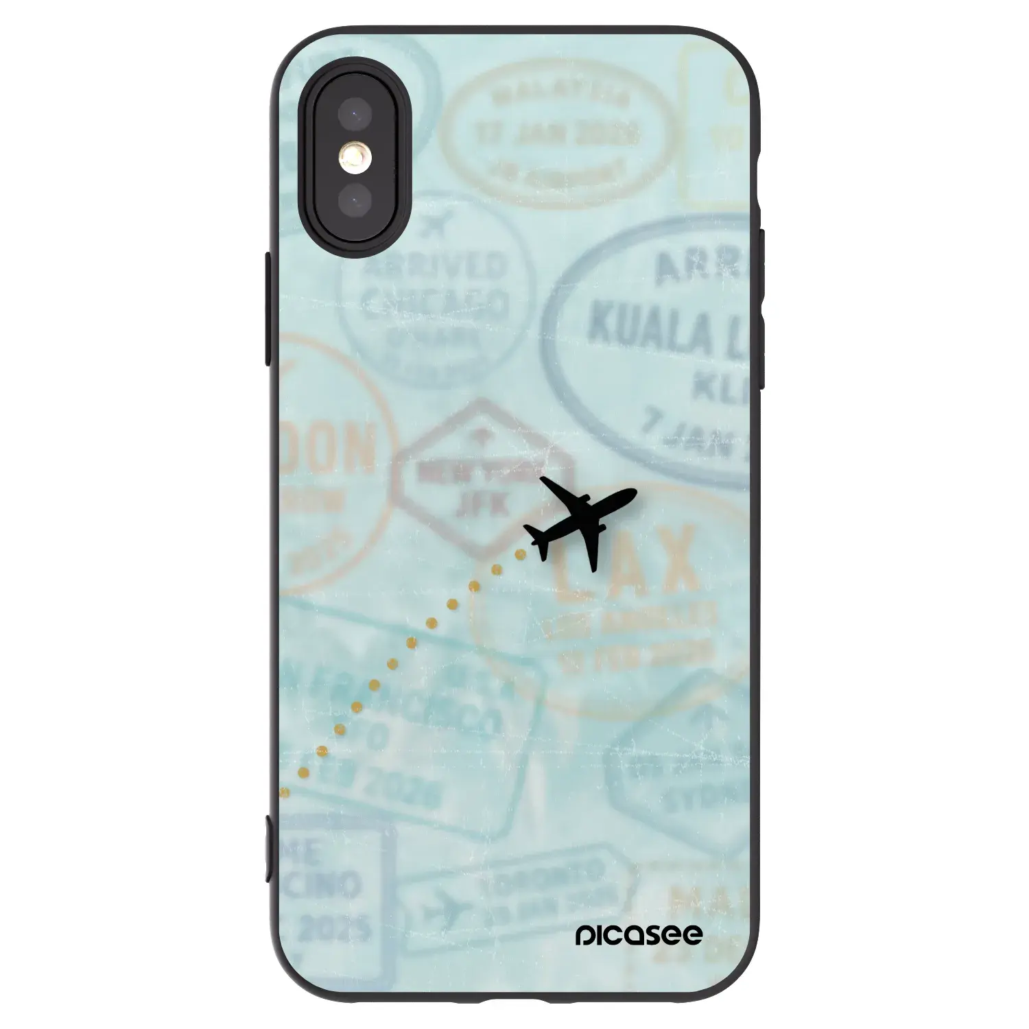 Silikonový černý obal pro Apple iPhone X/XS - FLIGHT PATH