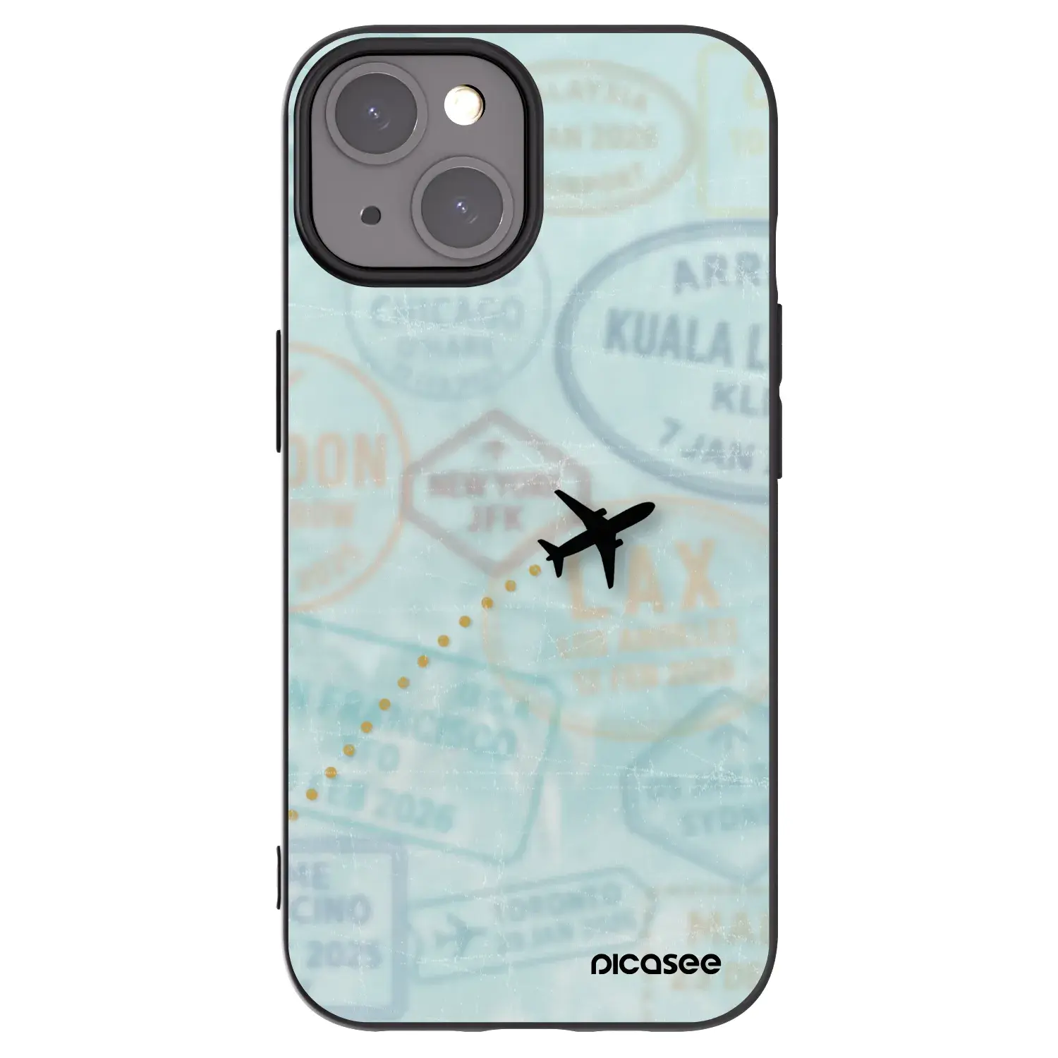 Silikonový černý obal pro Apple iPhone 15 - FLIGHT PATH