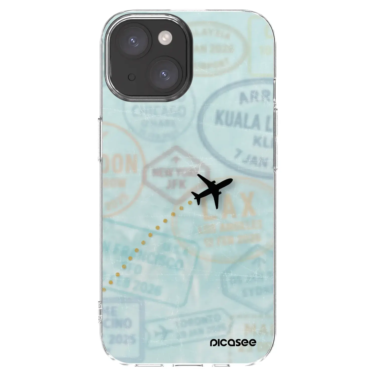 Silikonový průhledný obal pro Apple iPhone 15 - FLIGHT PATH