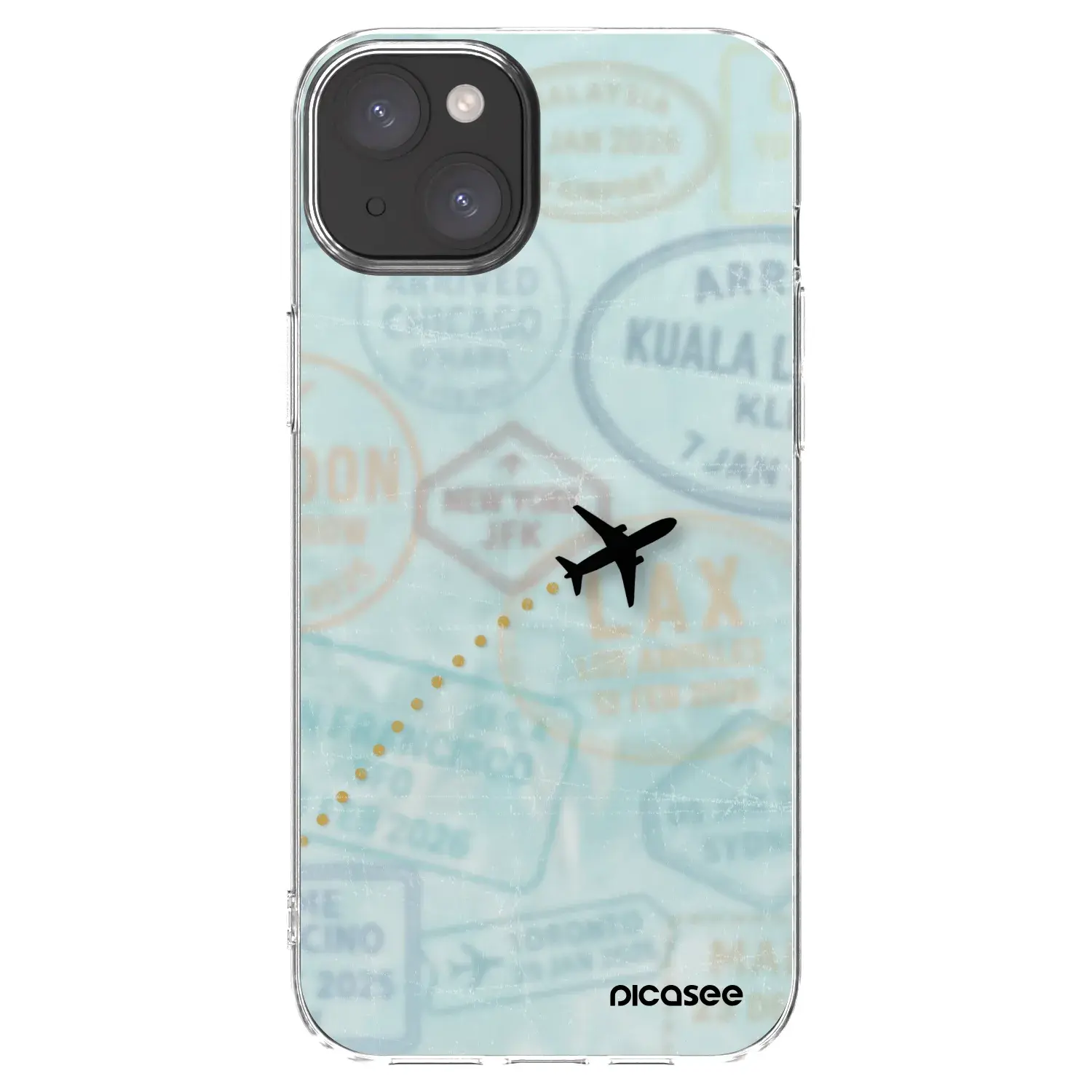 Silikonový průhledný obal pro Apple iPhone 15 Plus - FLIGHT PATH