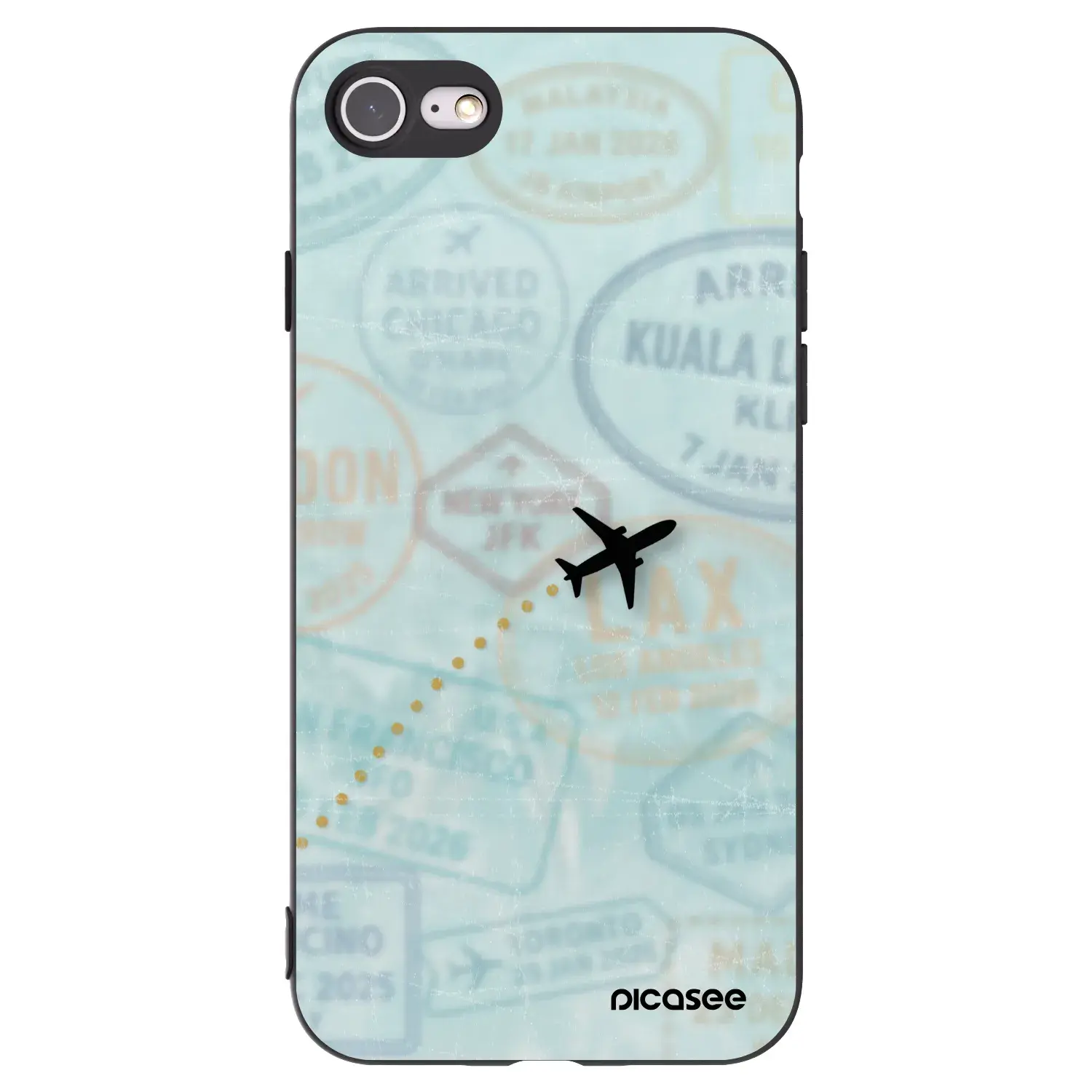 Silikonový černý obal pro Apple iPhone SE 2020 - FLIGHT PATH