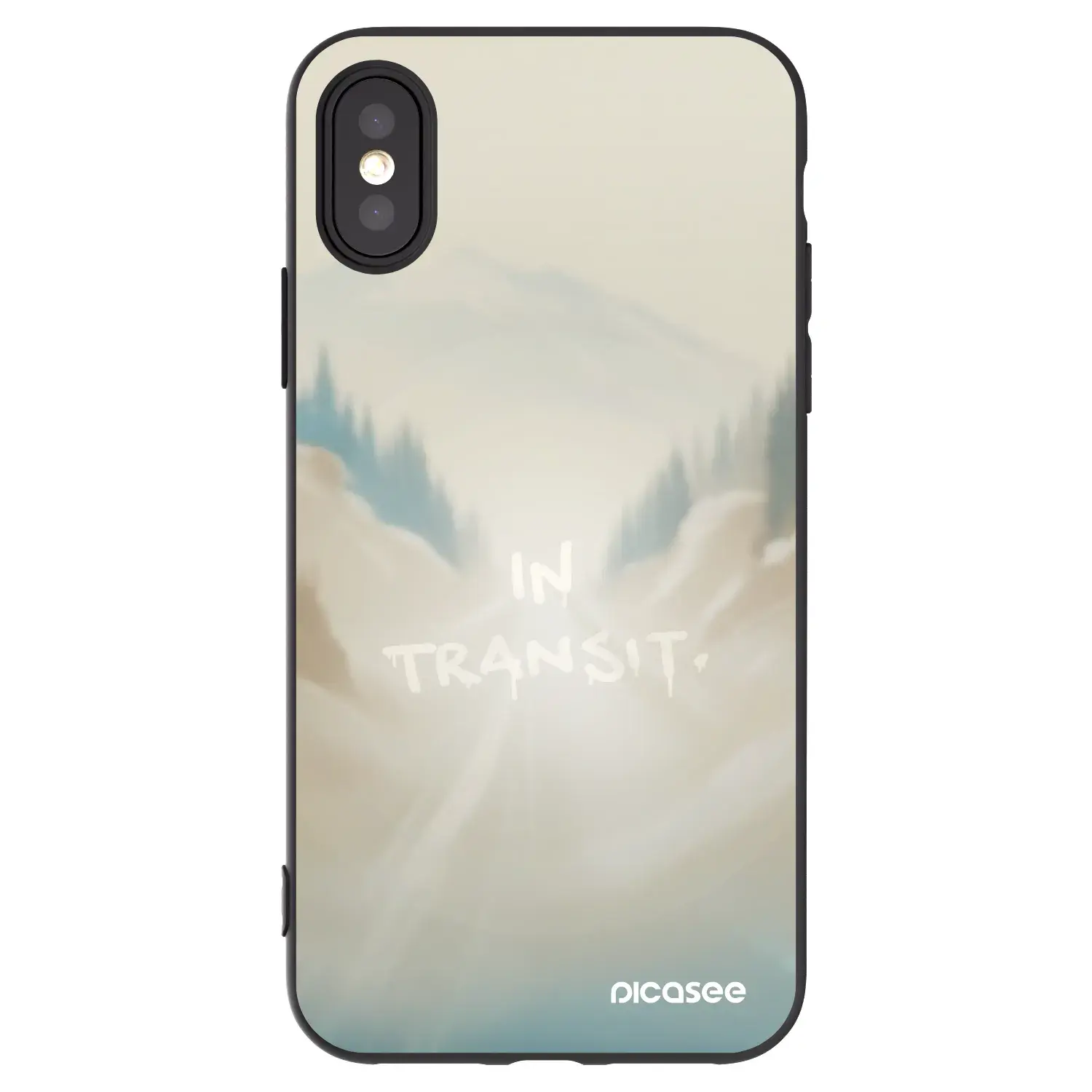 Silikonový černý obal pro Apple iPhone X/XS - IN TRANSIT