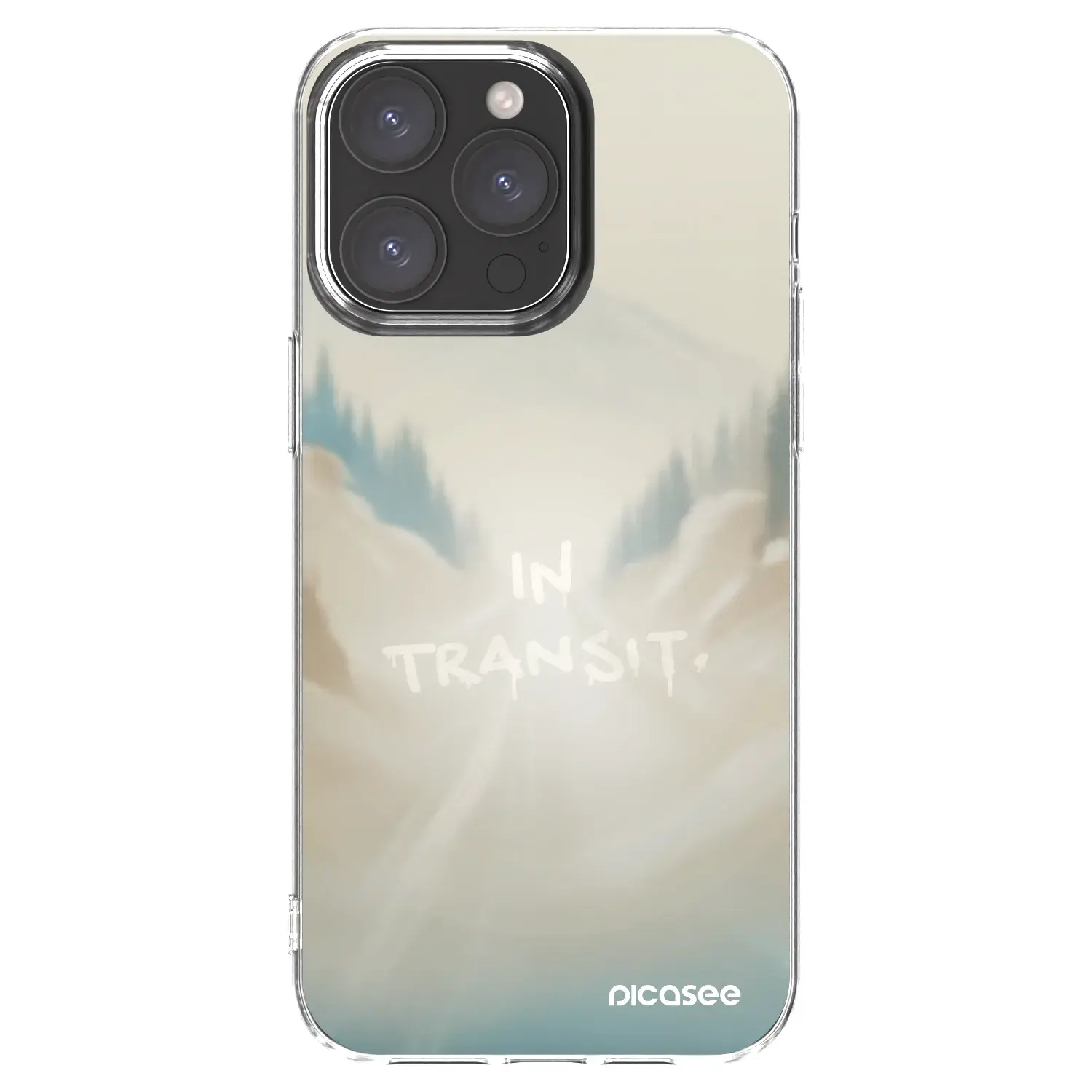 Silikonový průhledný obal pro Apple iPhone 15 Pro Max - IN TRANSIT