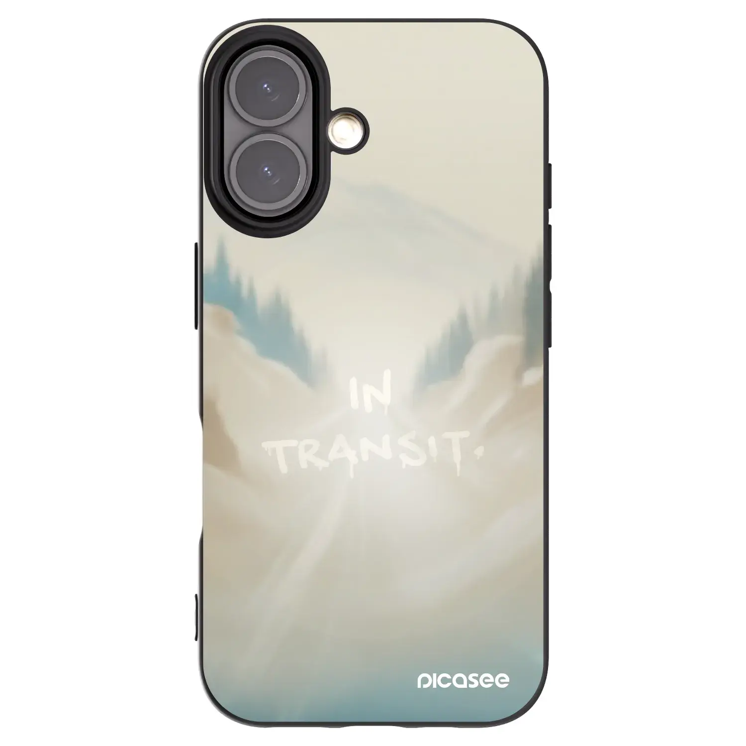 Silikonový černý obal pro Apple iPhone 16 - IN TRANSIT