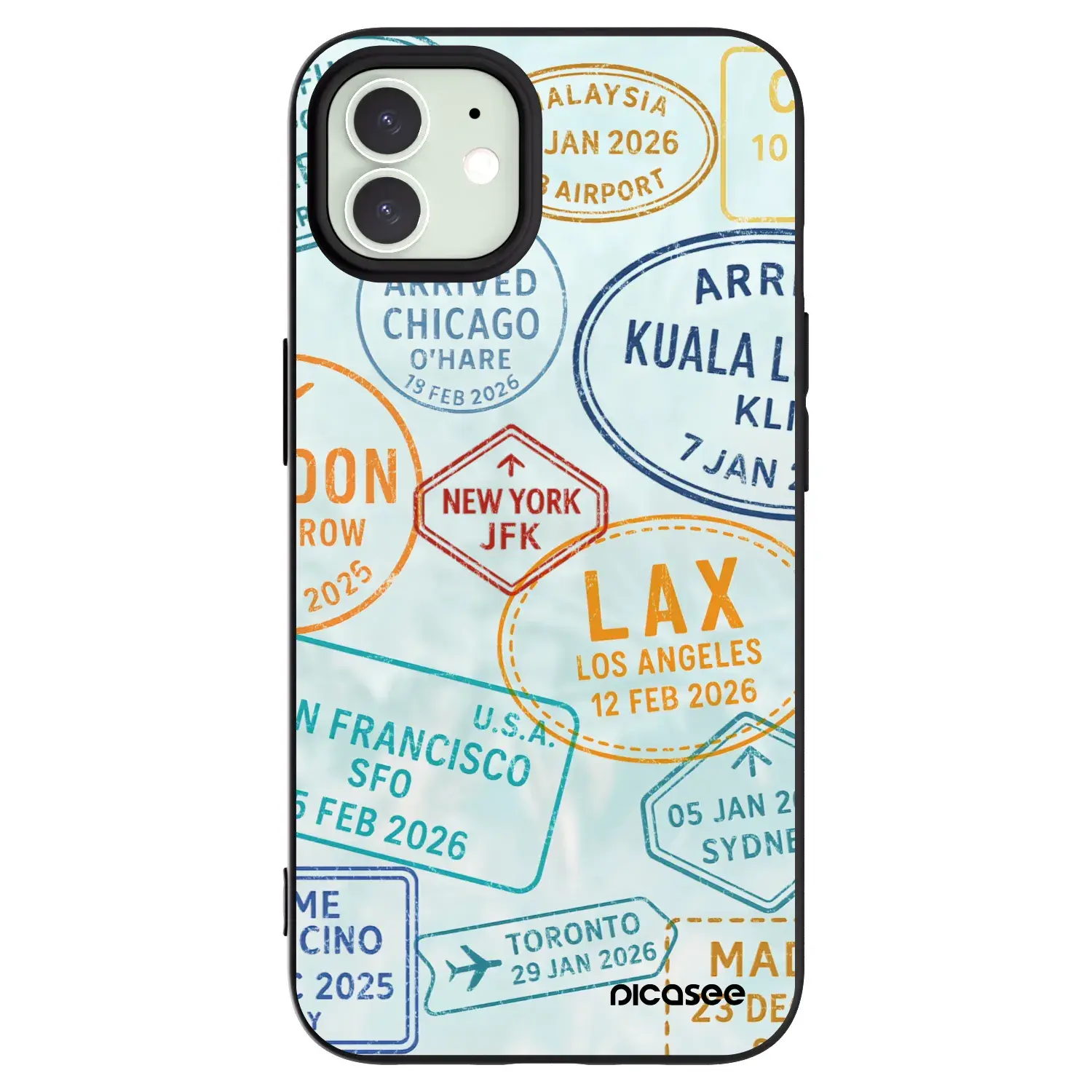 Silikonový černý obal pro Apple iPhone 12 - PASSPORT EDITION