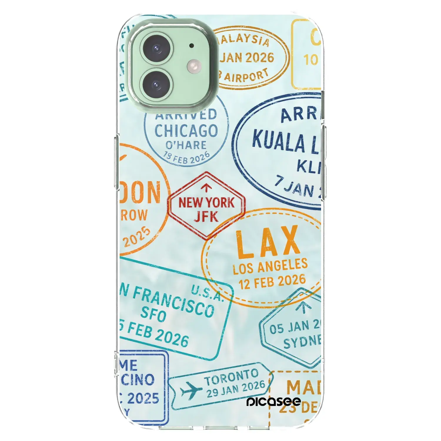 Silikonový průhledný obal pro Apple iPhone 12 - PASSPORT EDITION