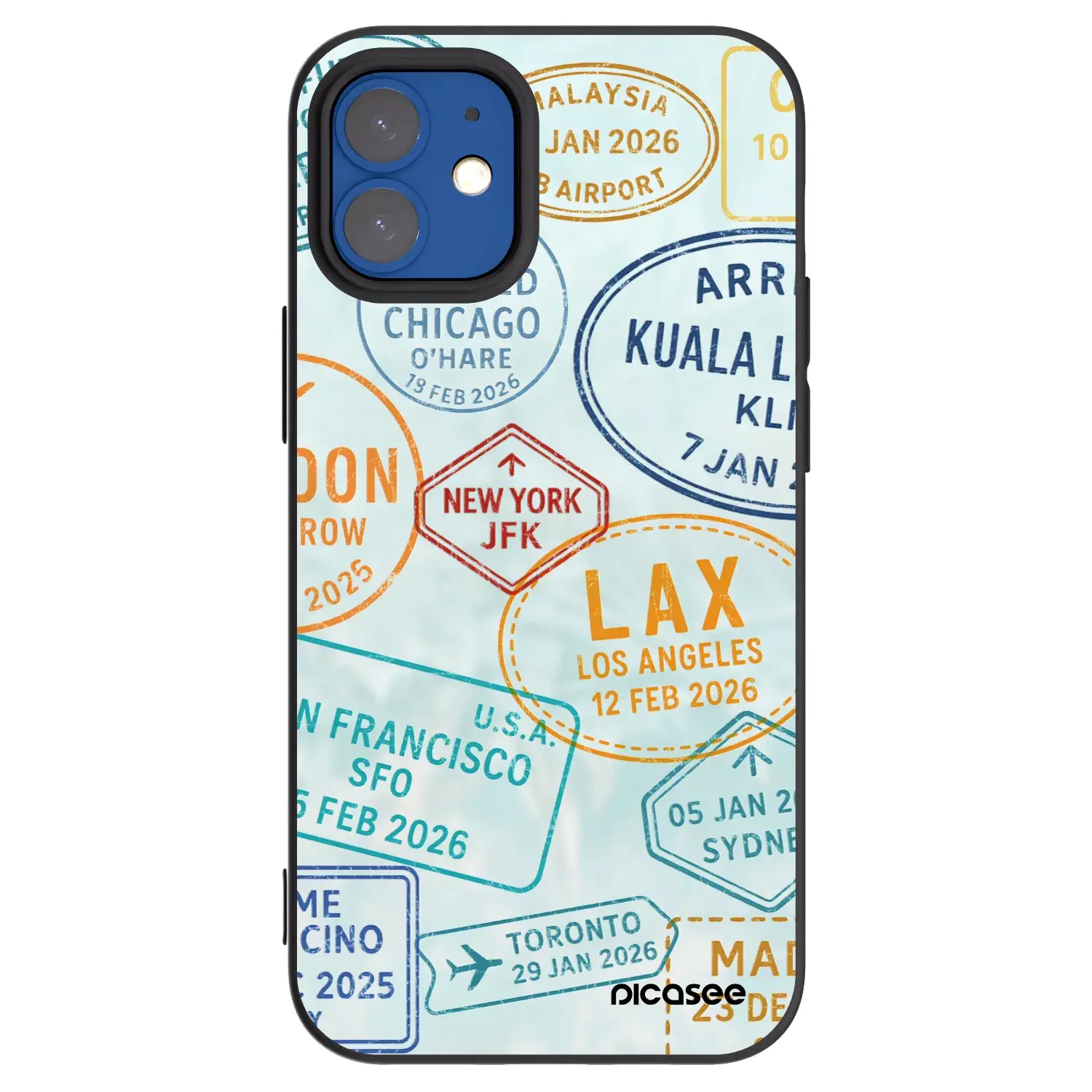 Silikonový černý obal pro Apple iPhone 12 mini - PASSPORT EDITION