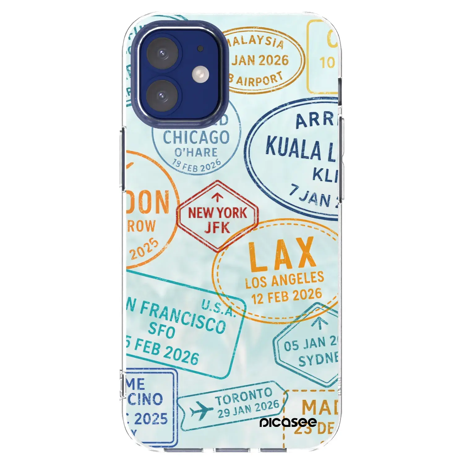 Silikonový průhledný obal pro Apple iPhone 12 mini - PASSPORT EDITION