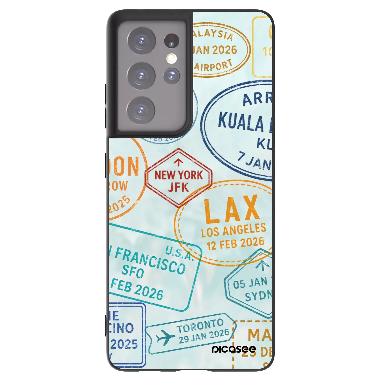 Silikonový černý obal pro Samsung Galaxy S21 Ultra 5G G998B - PASSPORT EDITION
