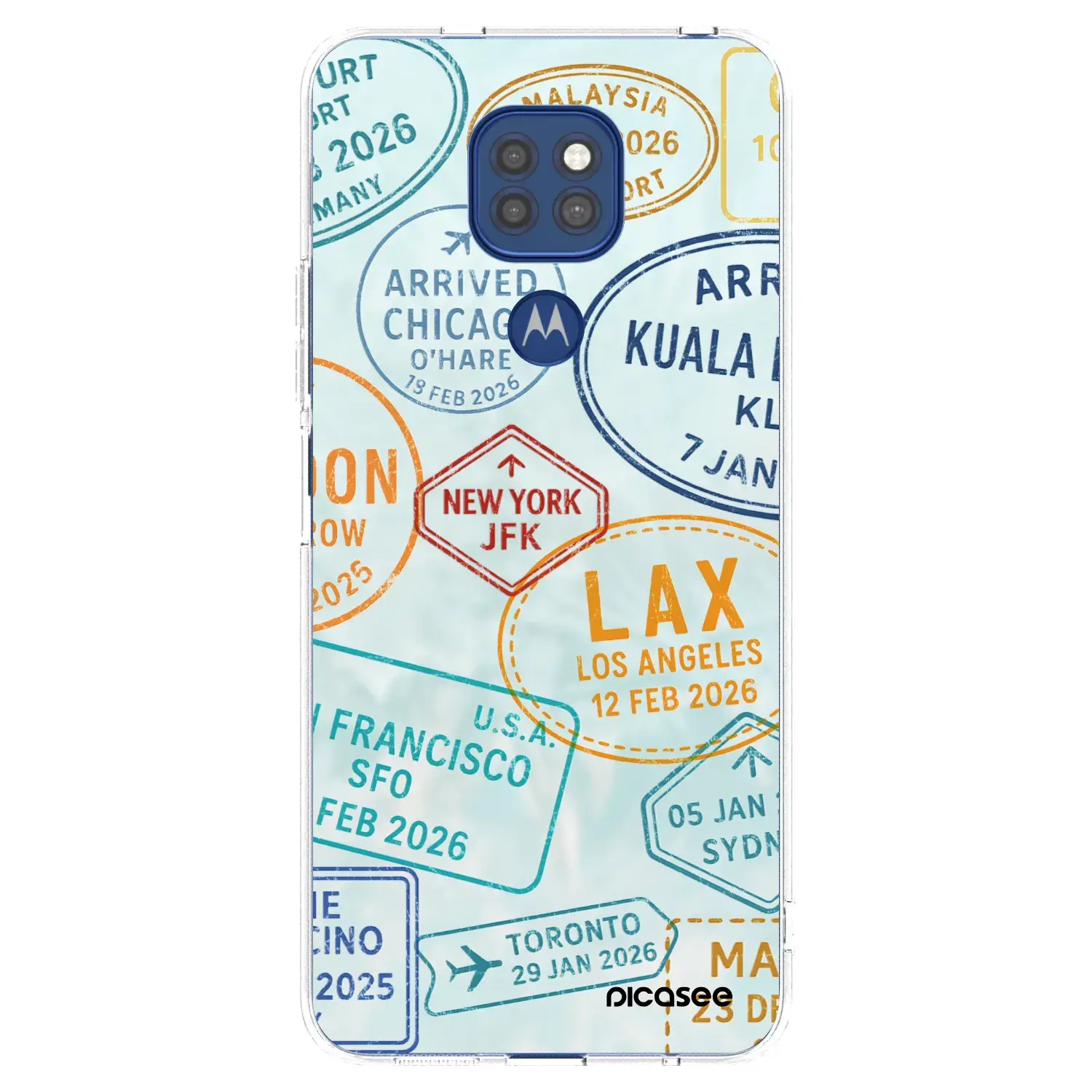 Silikonový průhledný obal pro Motorola Moto G9 Play - PASSPORT EDITION