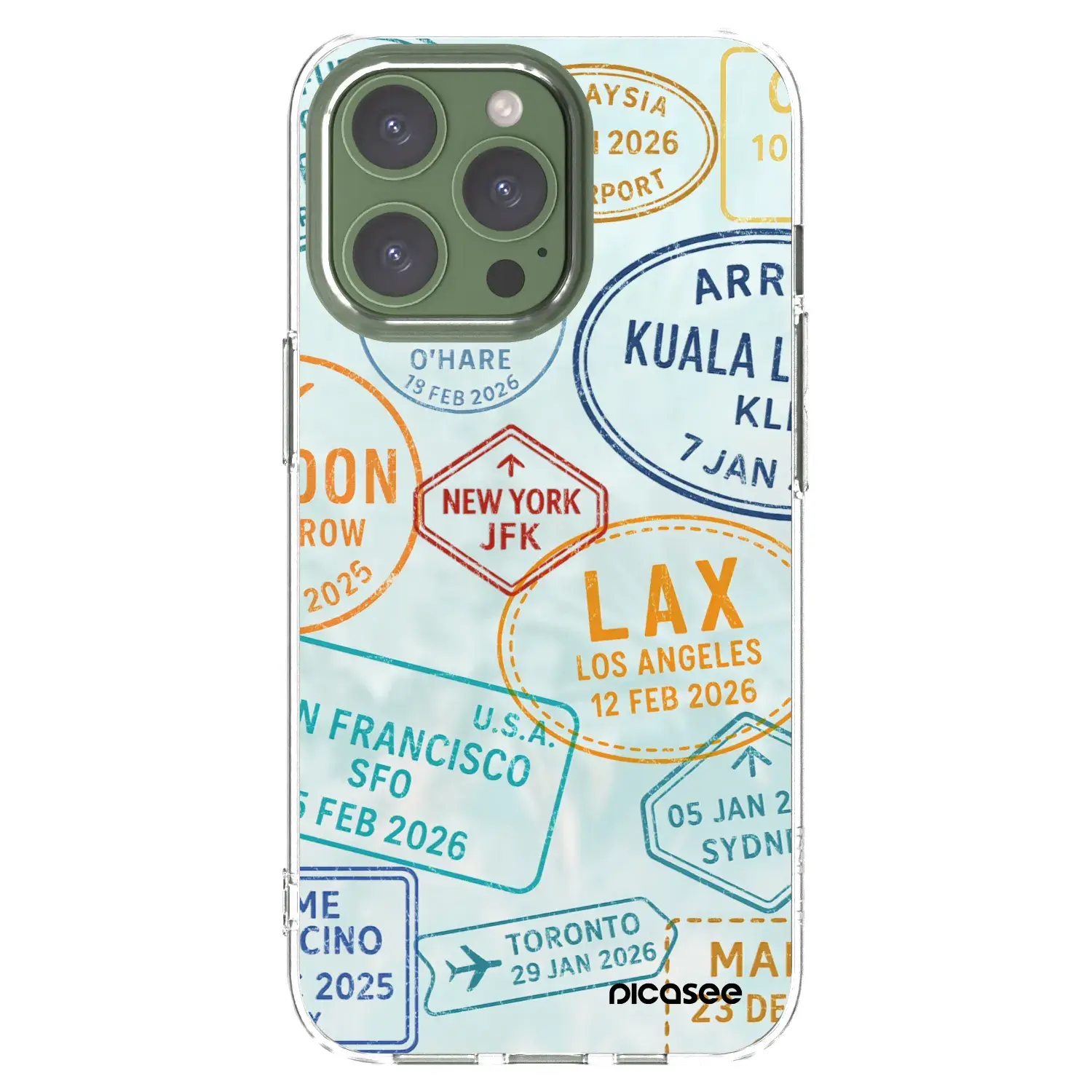 Silikonový průhledný obal pro Apple iPhone 13 Pro - PASSPORT EDITION