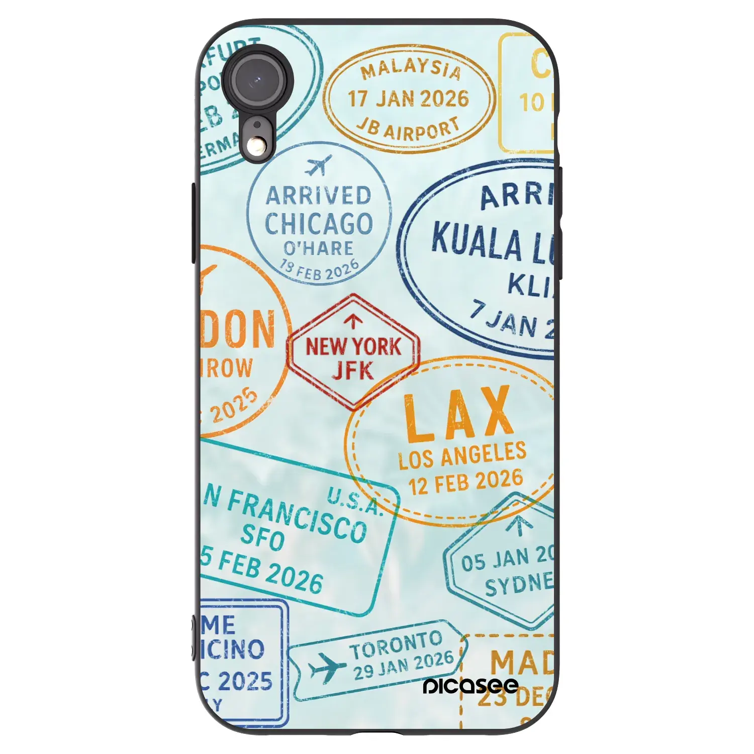 Silikonový černý obal pro Apple iPhone XR - PASSPORT EDITION