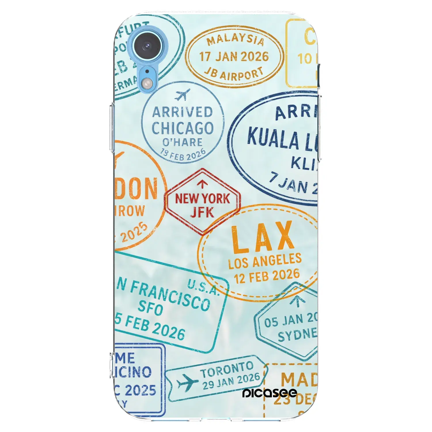 Silikonový průhledný obal pro Apple iPhone XR - PASSPORT EDITION