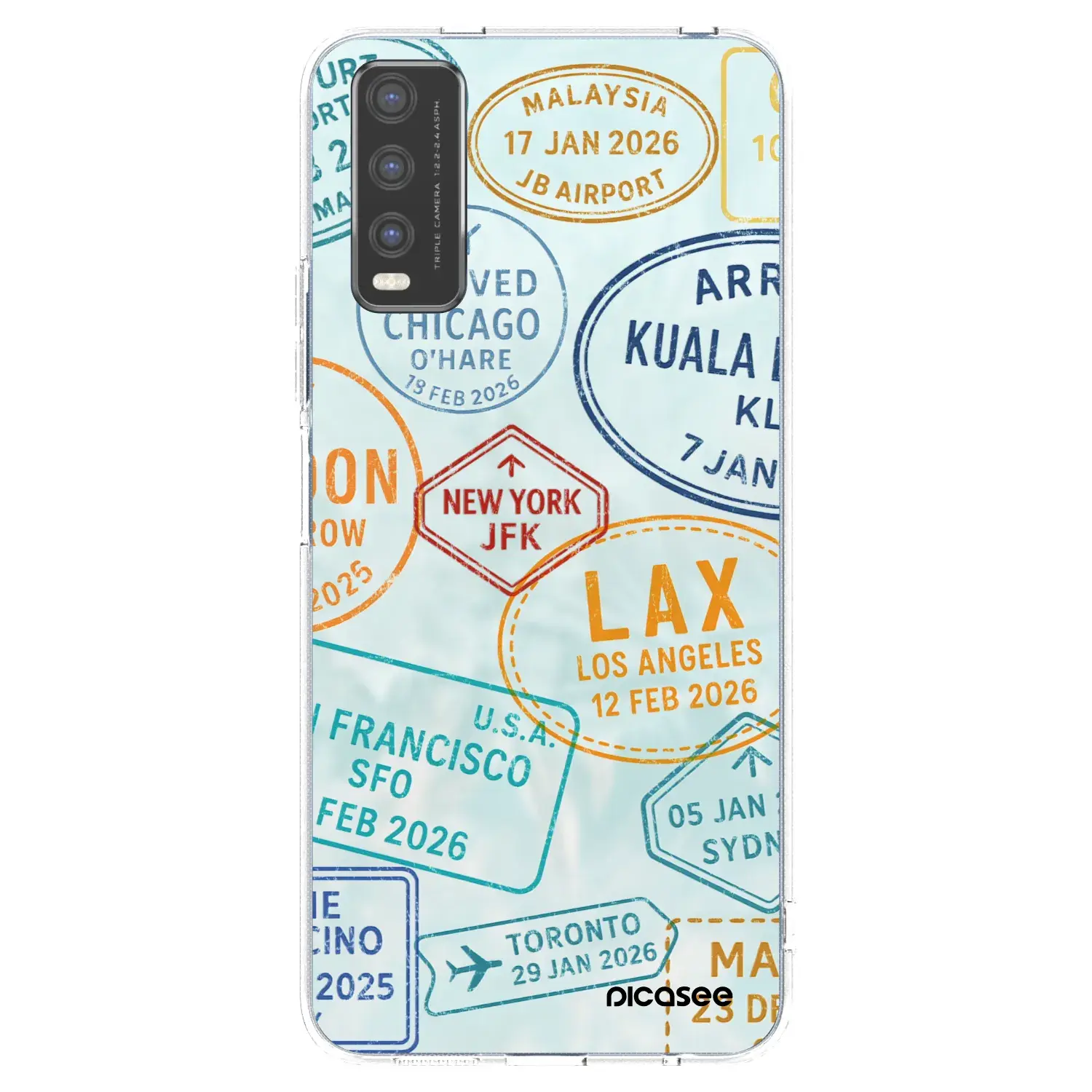 Silikonový průhledný obal pro Vivo Y20s - PASSPORT EDITION