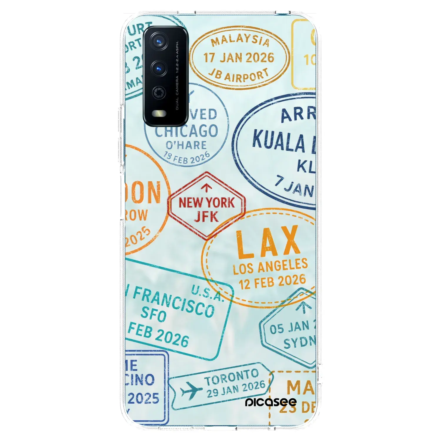 Silikonový průhledný obal pro Vivo Y11s - PASSPORT EDITION