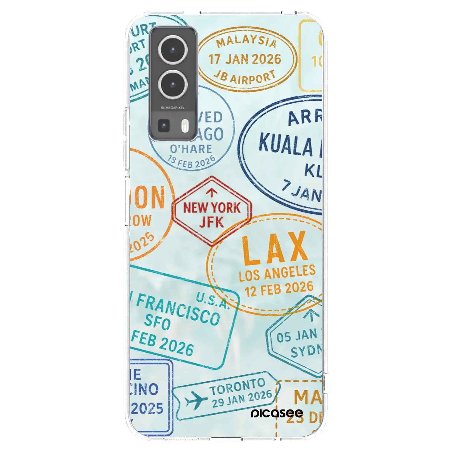 Silikonový průhledný obal pro Vivo Y72 5G - PASSPORT EDITION