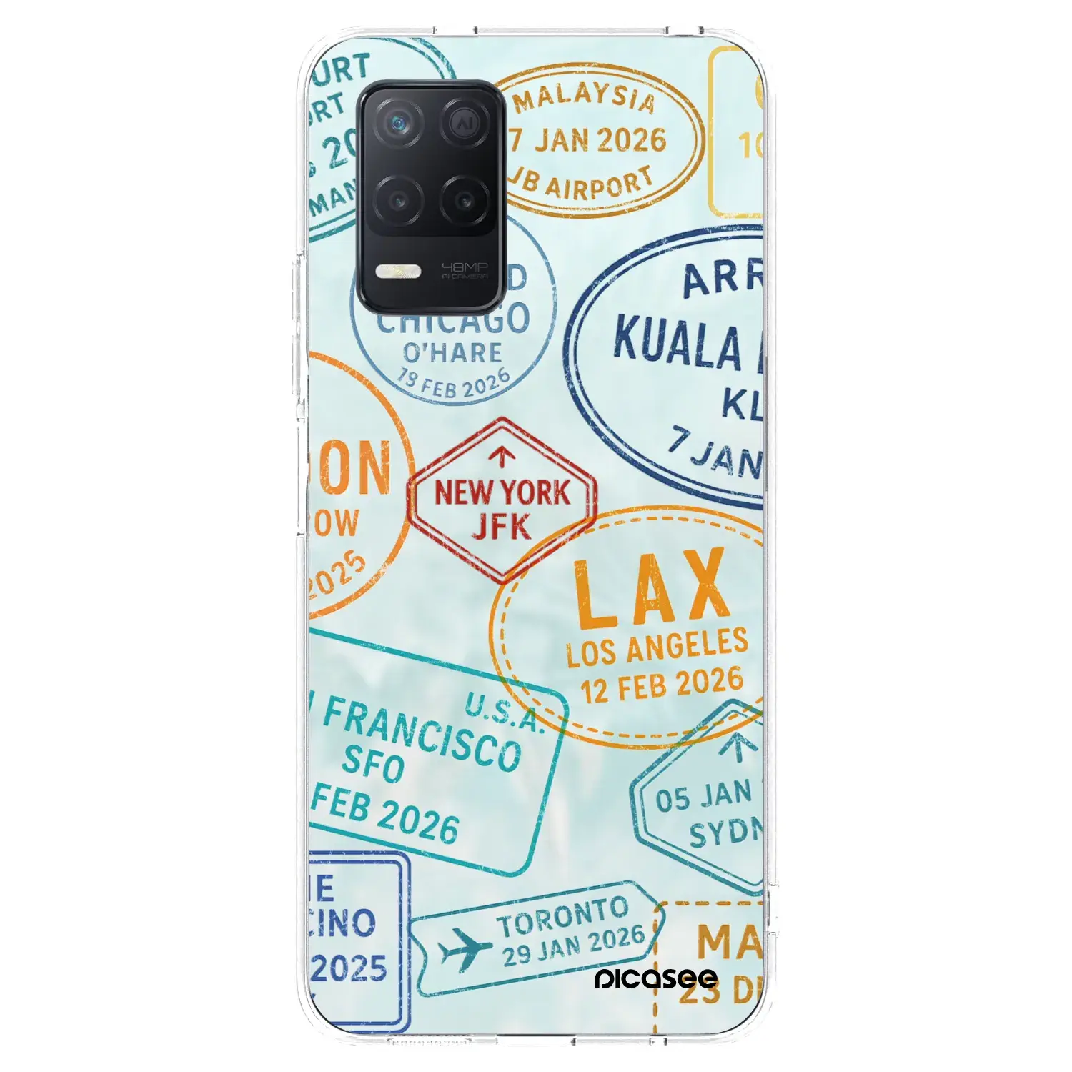Silikonový průhledný obal pro Realme 8 5G - PASSPORT EDITION