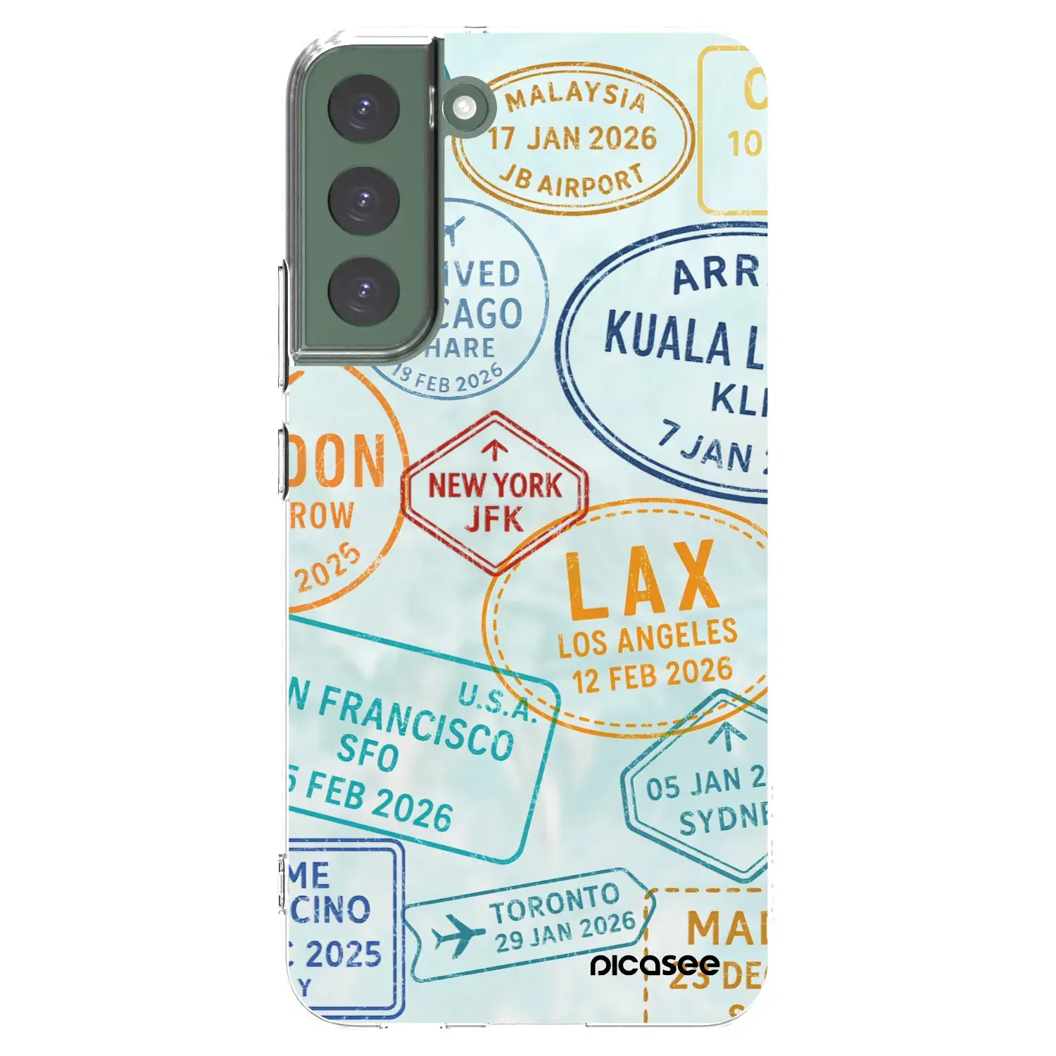 Silikonový průhledný obal pro Samsung Galaxy S22+ 5G - PASSPORT EDITION