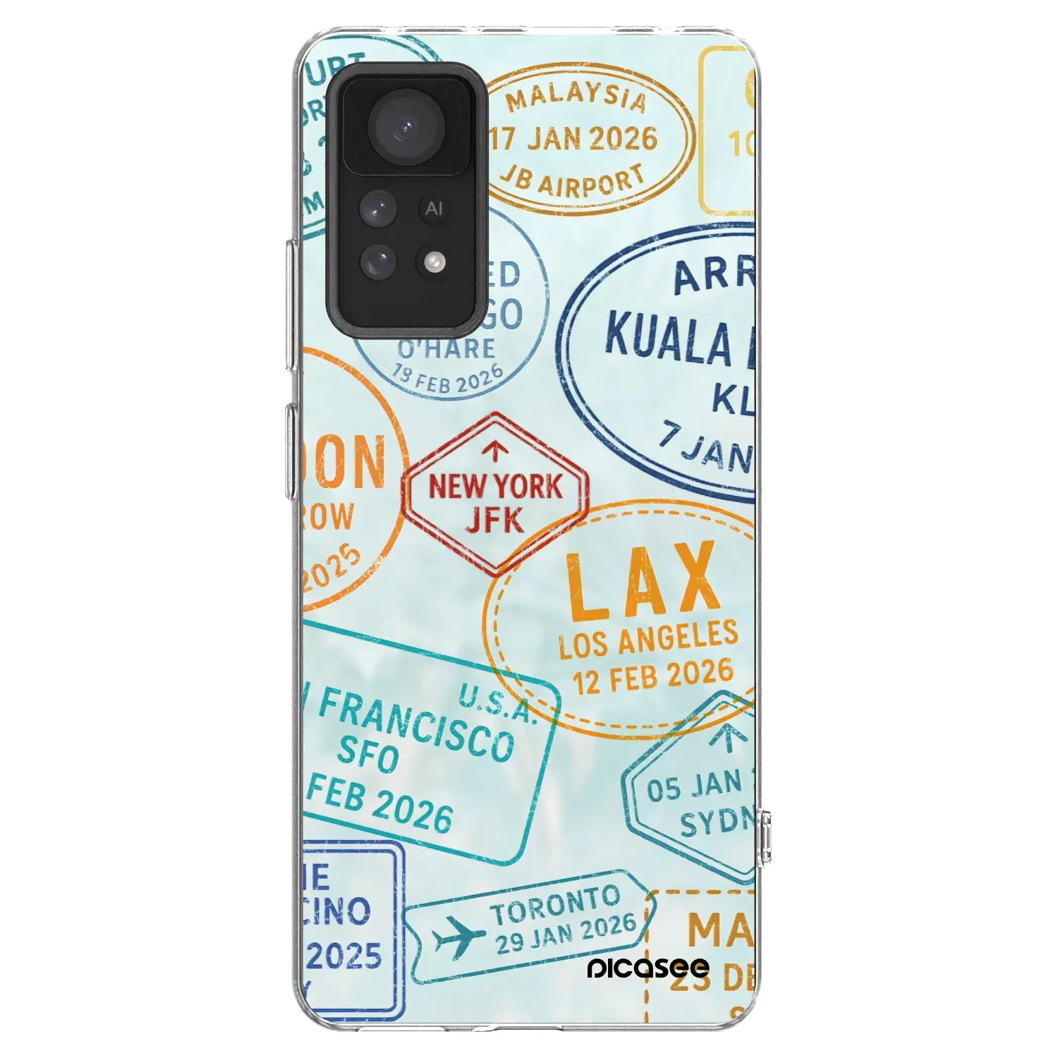 Silikonový průhledný obal pro Xiaomi Redmi Note 11 Pro 5G - PASSPORT EDITION