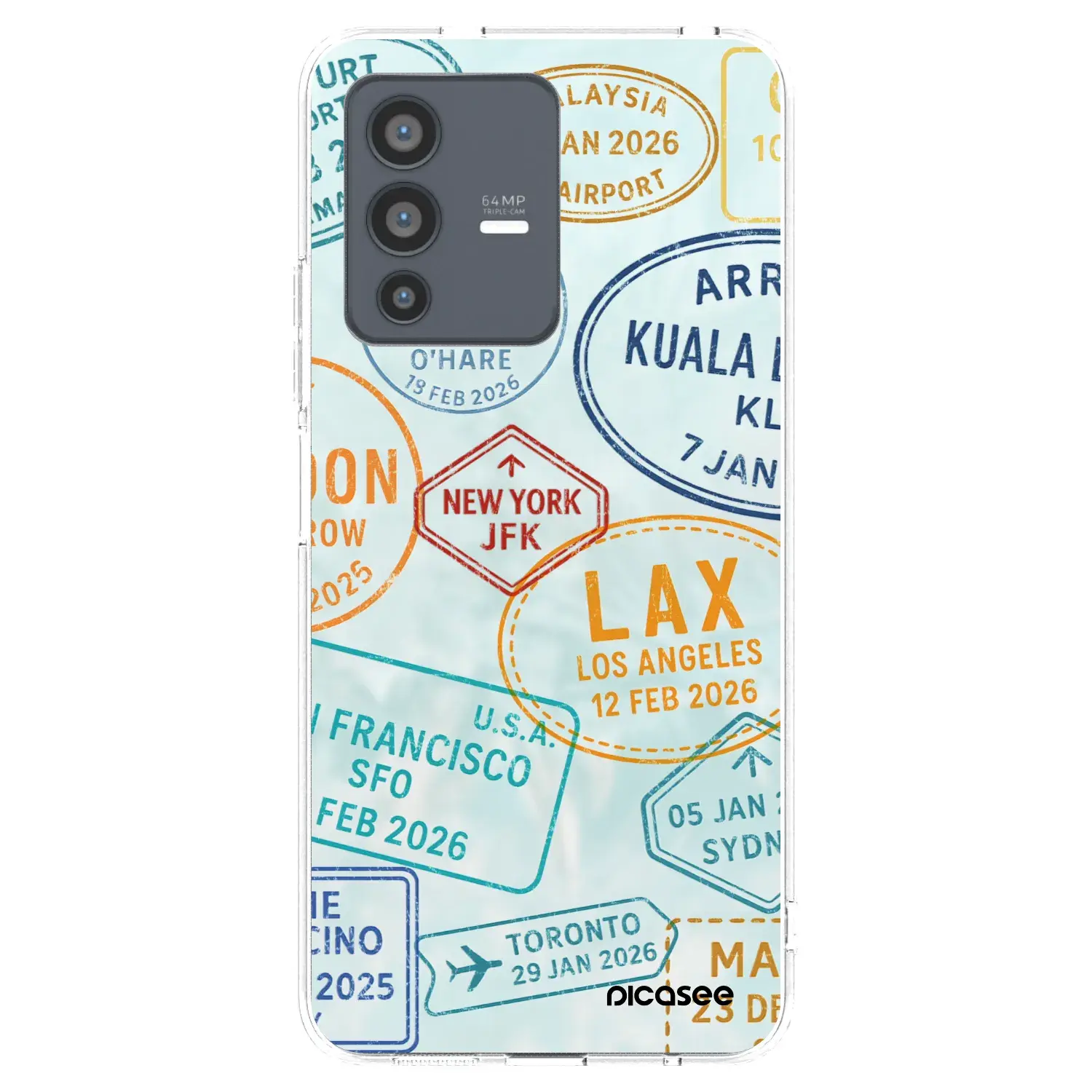 Silikonový průhledný obal pro Vivo V23 5G - PASSPORT EDITION