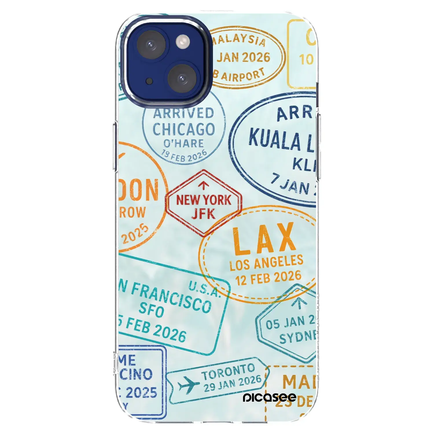 Silikonový průhledný obal pro Apple iPhone 14 Plus - PASSPORT EDITION