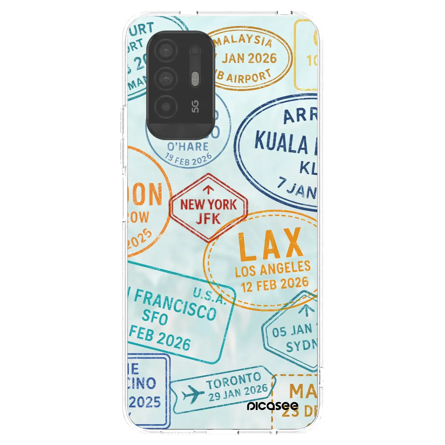 Silikonový průhledný obal pro OPPO A94 5G - PASSPORT EDITION