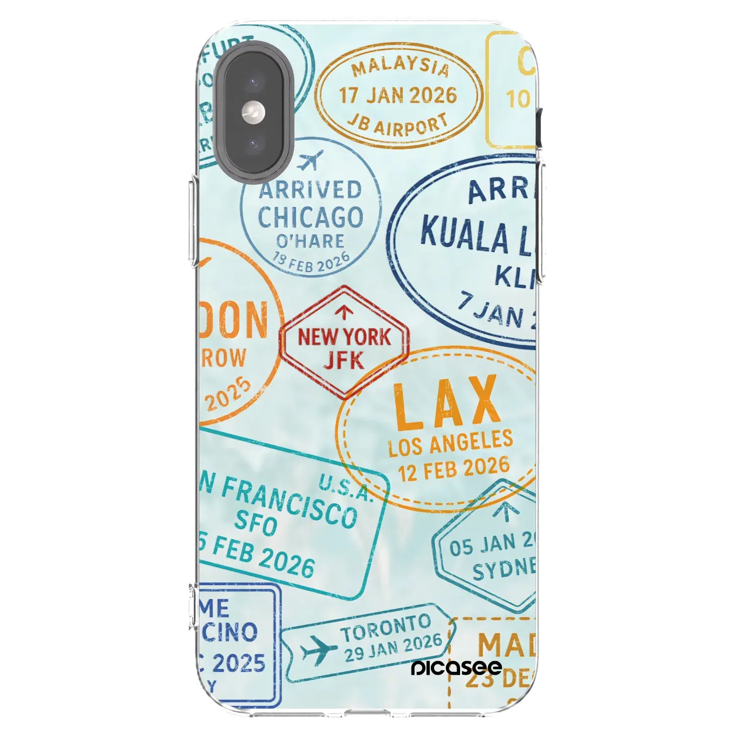 Silikonový průhledný obal pro Apple iPhone X/XS - PASSPORT EDITION