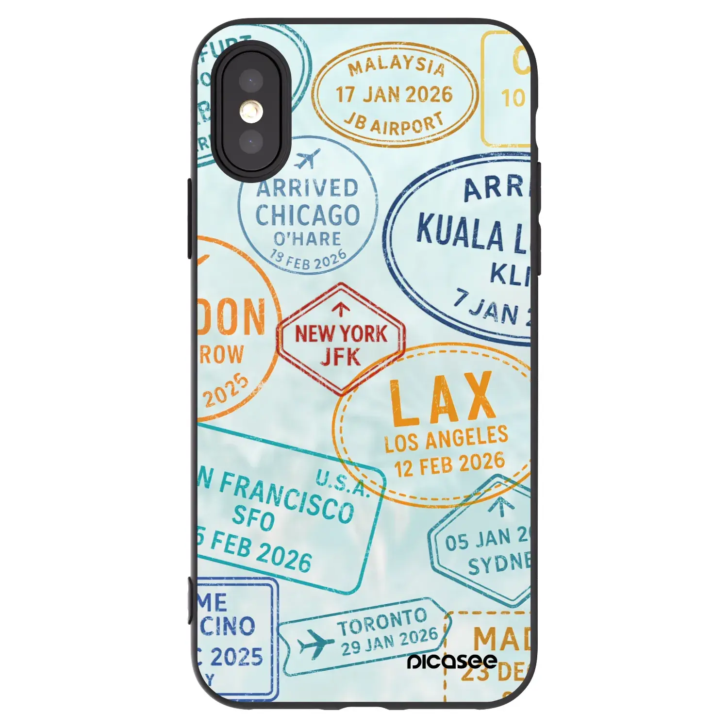 Silikonový černý obal pro Apple iPhone X/XS - PASSPORT EDITION