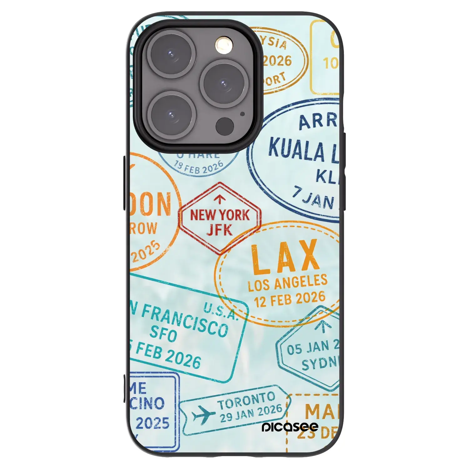 Silikonový černý obal pro Apple iPhone 15 Pro - PASSPORT EDITION