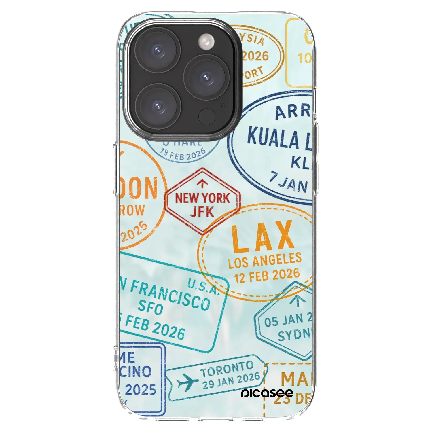 Silikonový průhledný obal pro Apple iPhone 15 Pro - PASSPORT EDITION