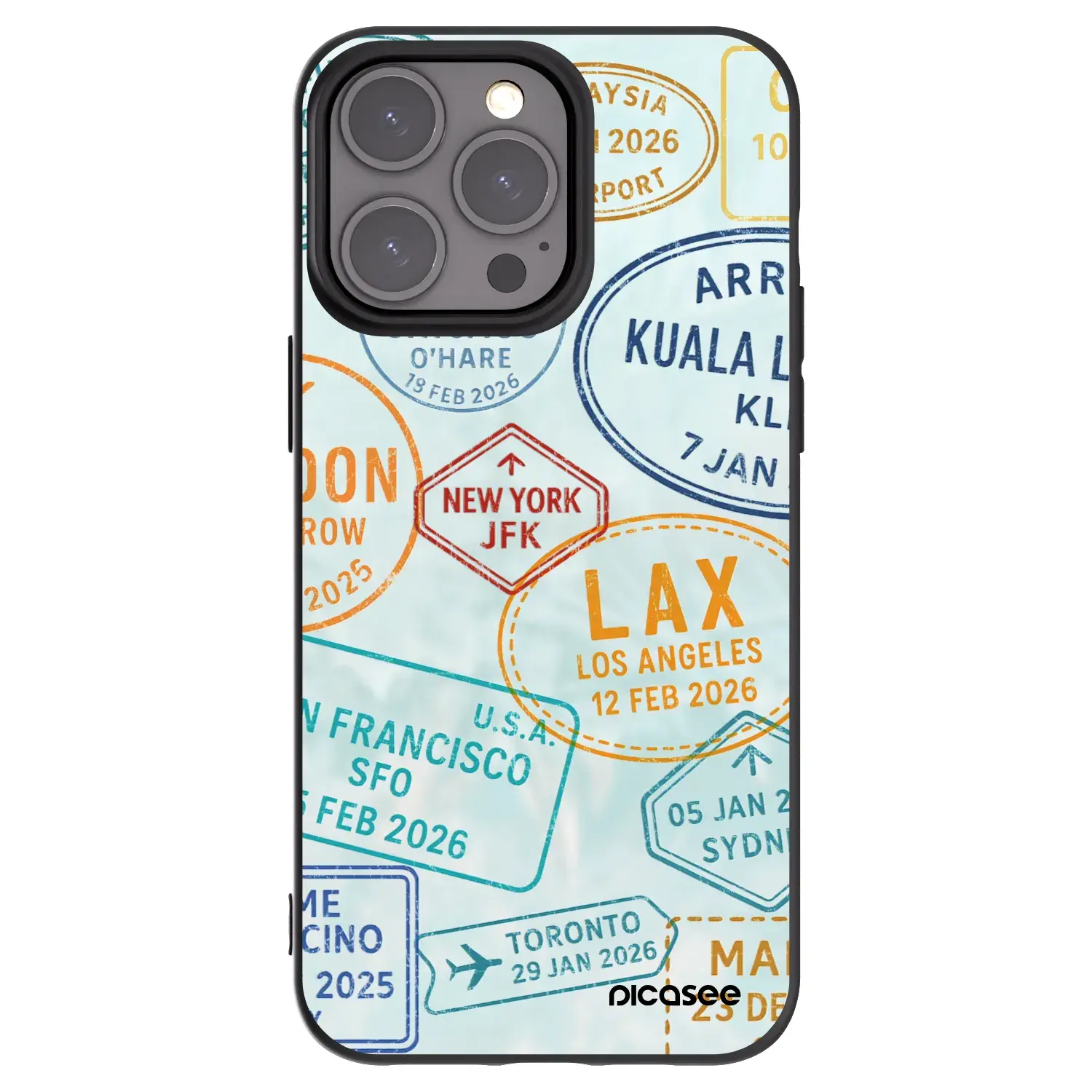 Silikonový černý obal pro Apple iPhone 15 Pro Max - PASSPORT EDITION