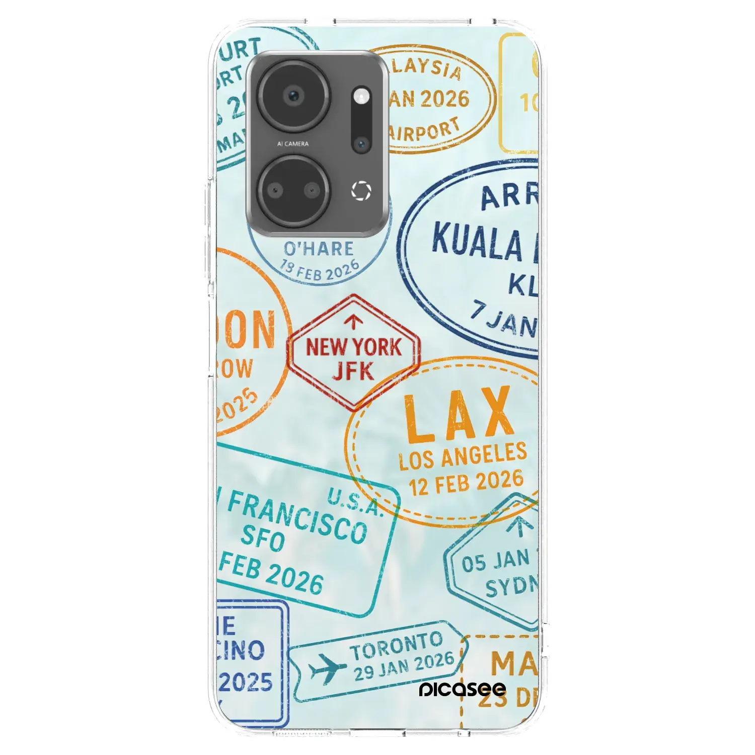 Silikonový průhledný obal pro Honor X7a - PASSPORT EDITION