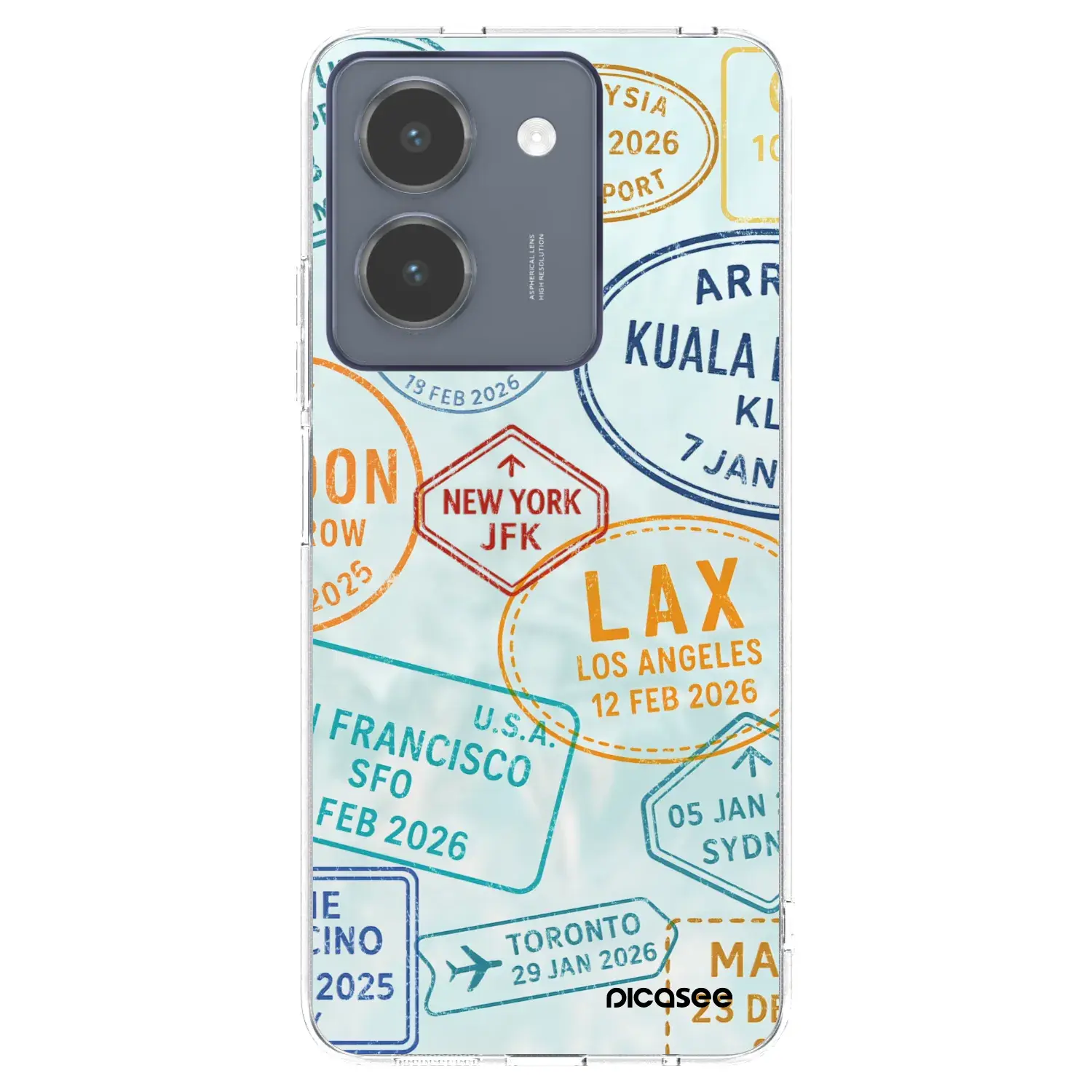 Silikonový průhledný obal pro Vivo Y36 4G - PASSPORT EDITION
