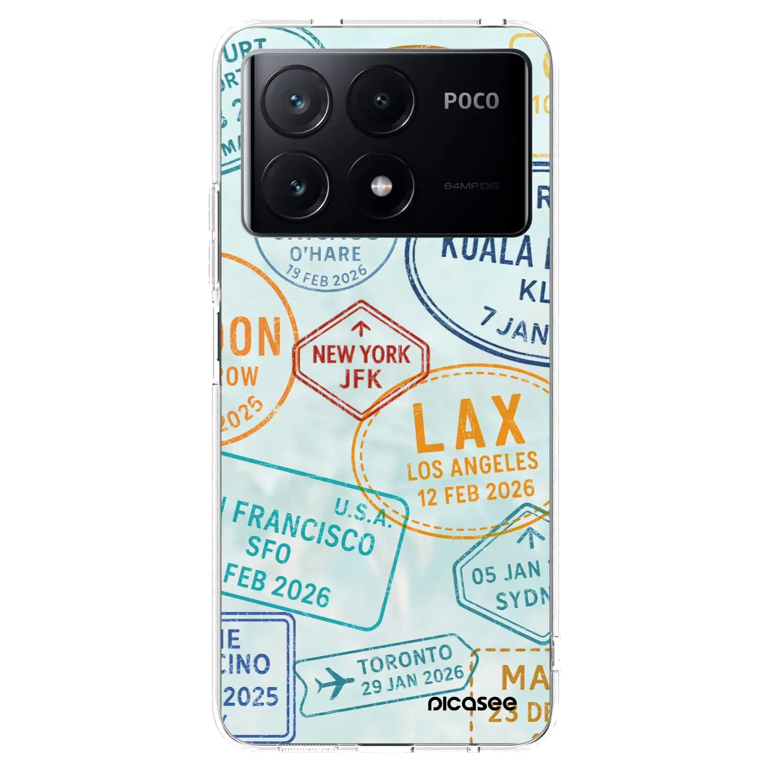 Silikonový průhledný obal pro Xiaomi Poco X6 Pro - PASSPORT EDITION