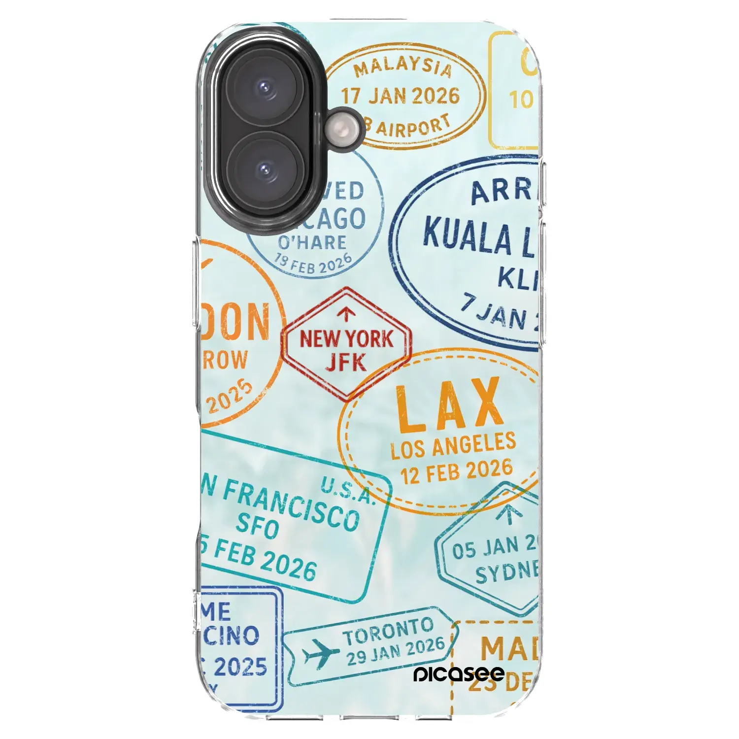 Silikonový průhledný obal pro Apple iPhone 16 - PASSPORT EDITION