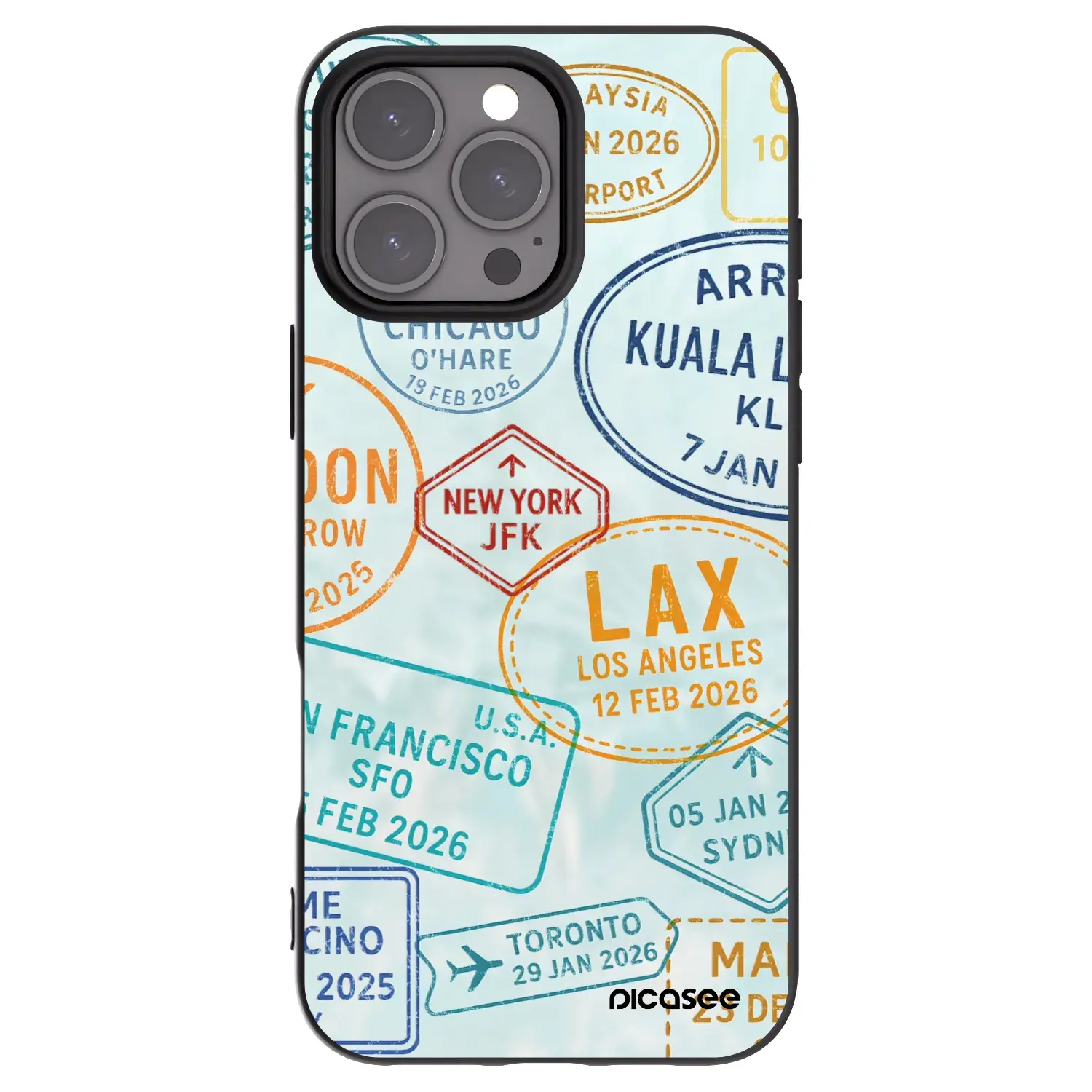 Silikonový černý obal pro Apple iPhone 16 Pro Max - PASSPORT EDITION