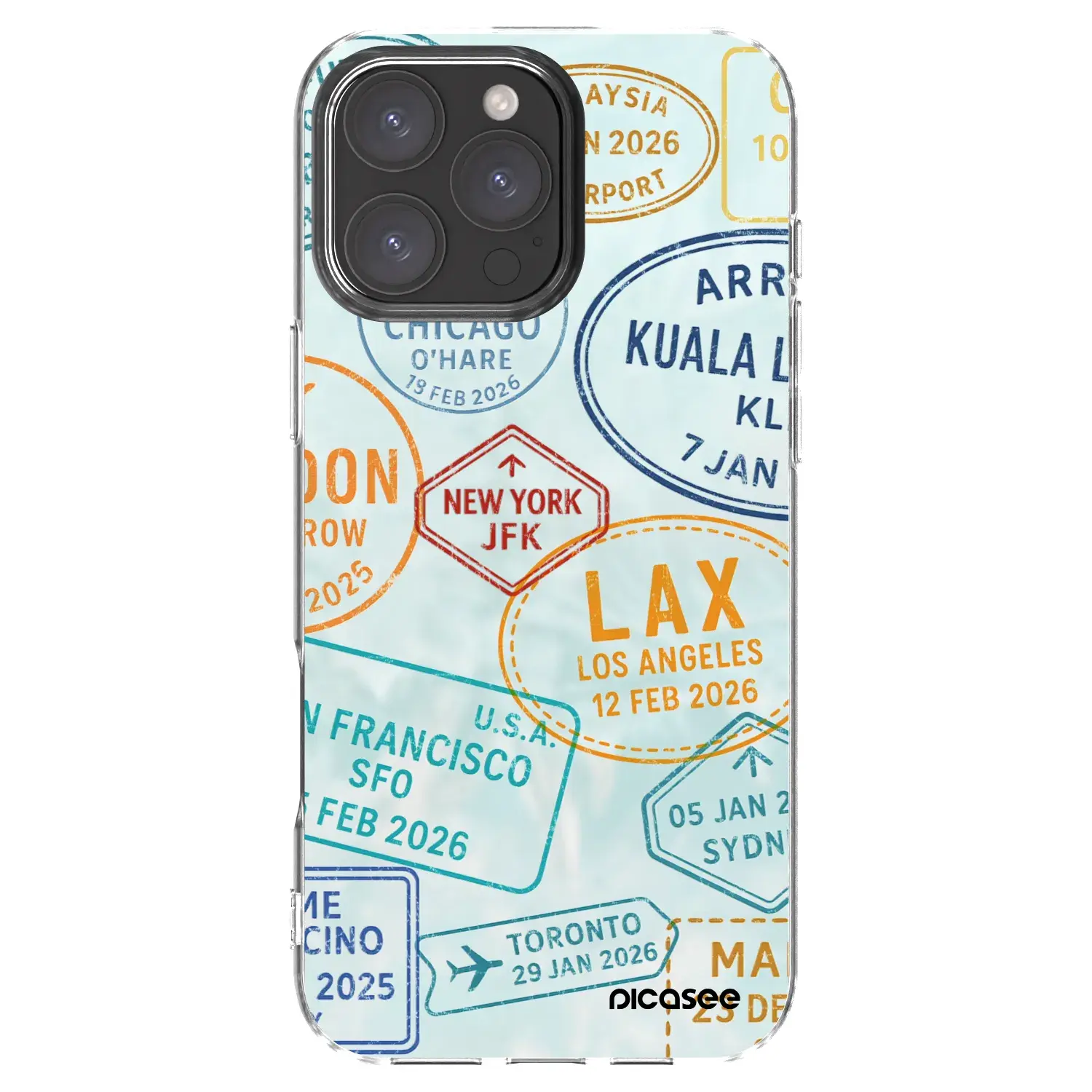 Silikonový průhledný obal pro Apple iPhone 16 Pro Max - PASSPORT EDITION