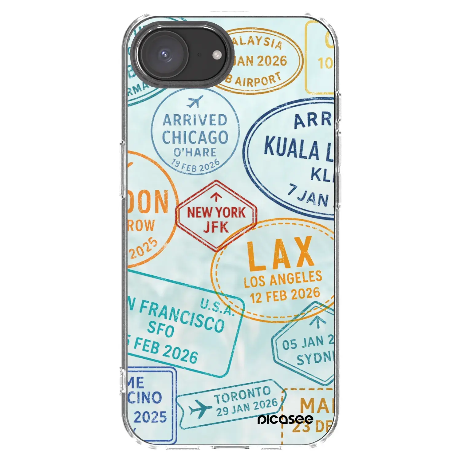 Silikonový průhledný obal pro Apple iPhone 16e - PASSPORT EDITION