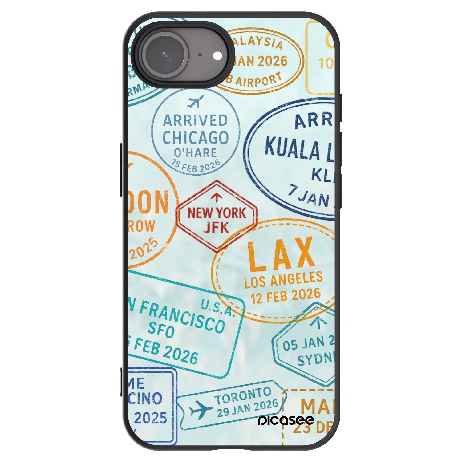 Silikonový černý obal pro Apple iPhone 16e - PASSPORT EDITION