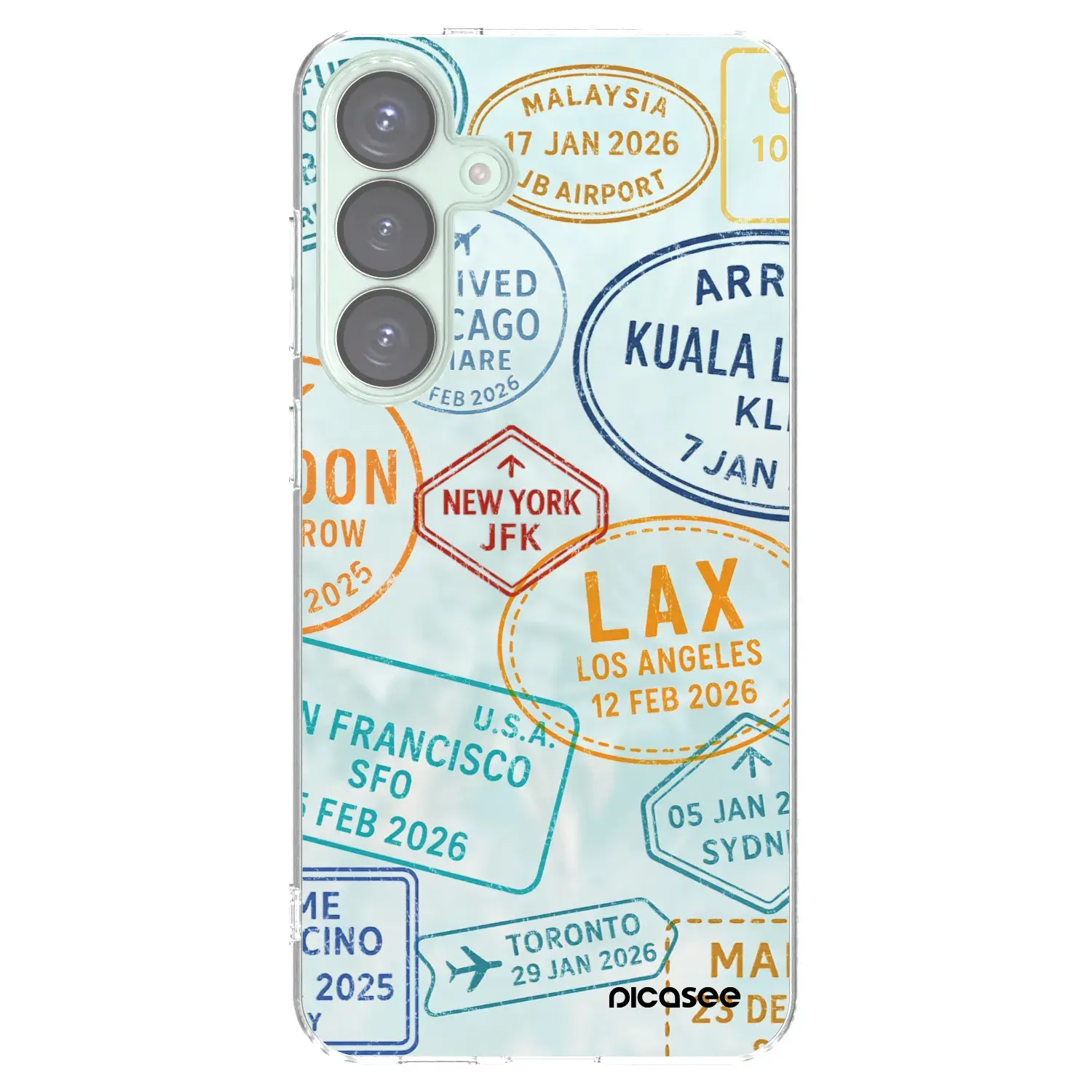 Silikonový průhledný obal pro Samsung Galaxy S25+ 5G - PASSPORT EDITION