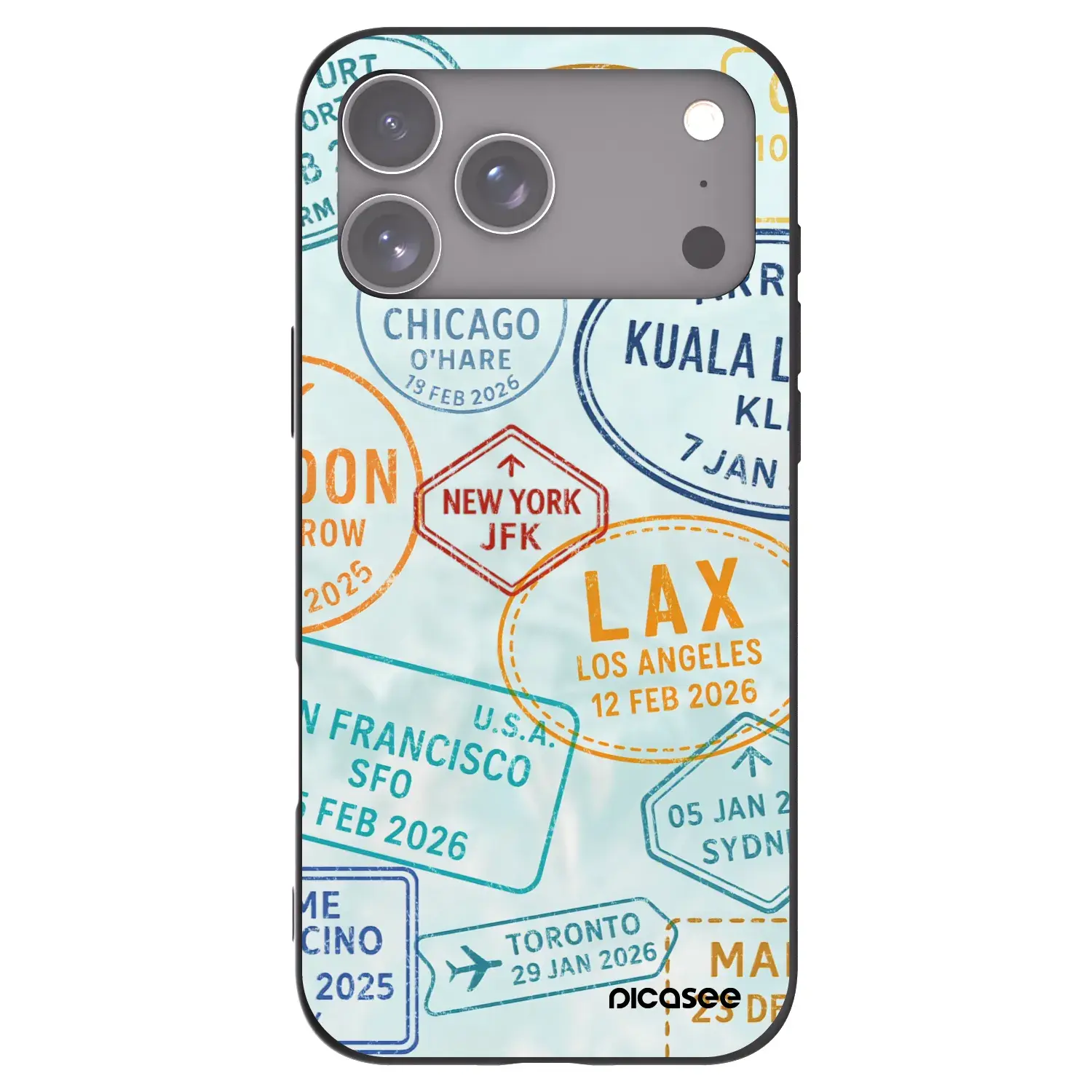 Silikonový černý obal pro Apple iPhone 17 Pro Max - PASSPORT EDITION